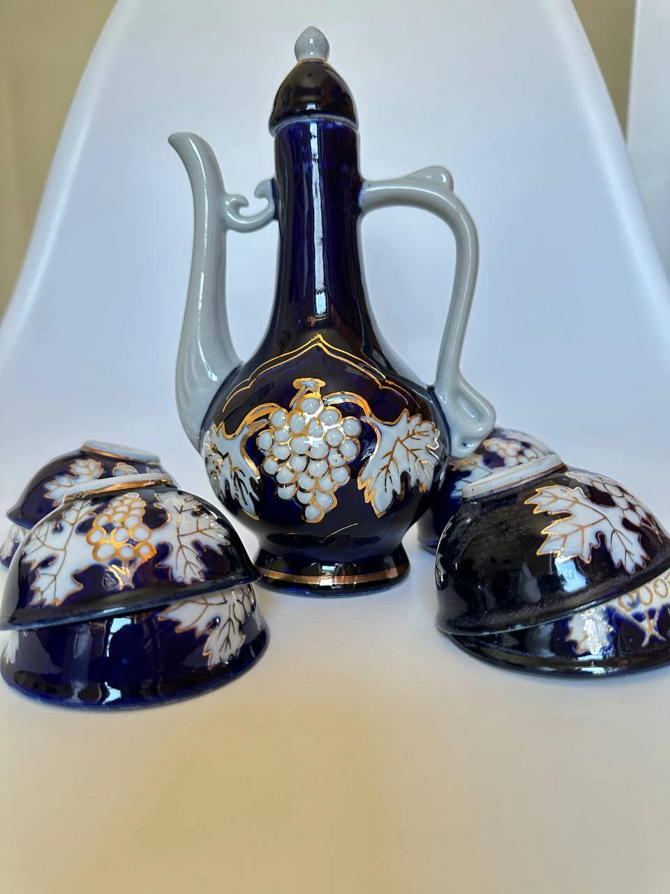 Vintage Ceramic Pitcher and Cups Set - photo 5