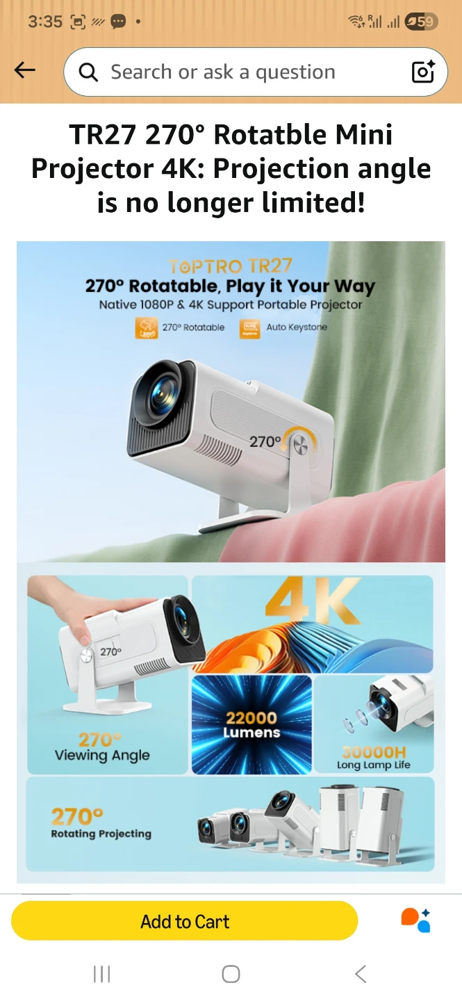 TOPTRO TR27 Mini Projector