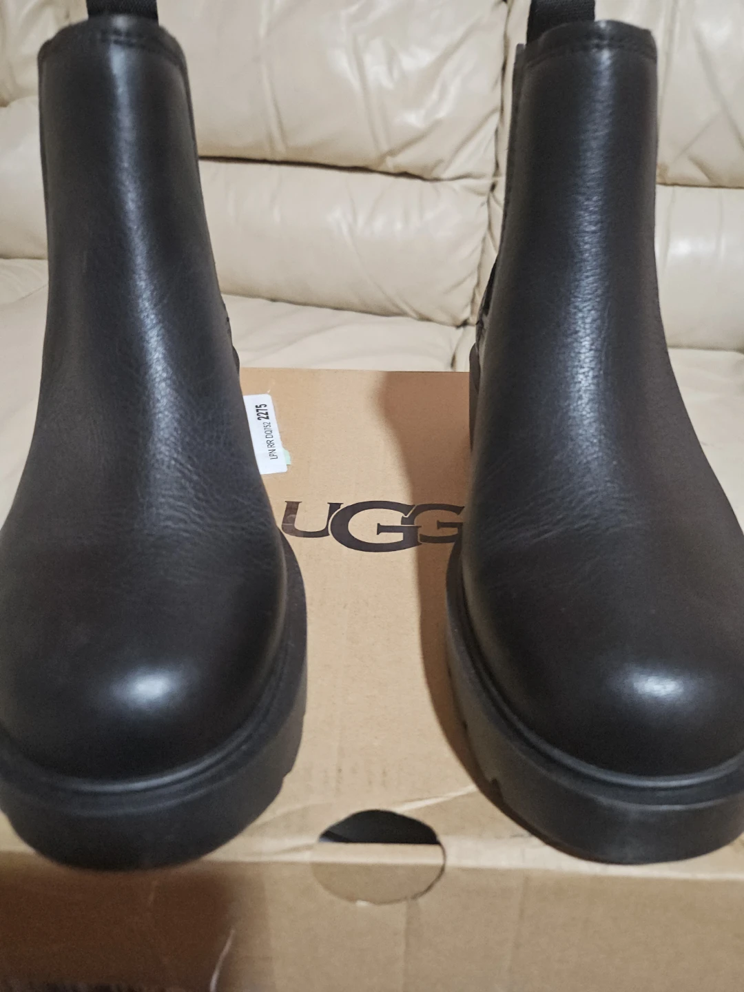 UGG Black Leather Chelsea Boots