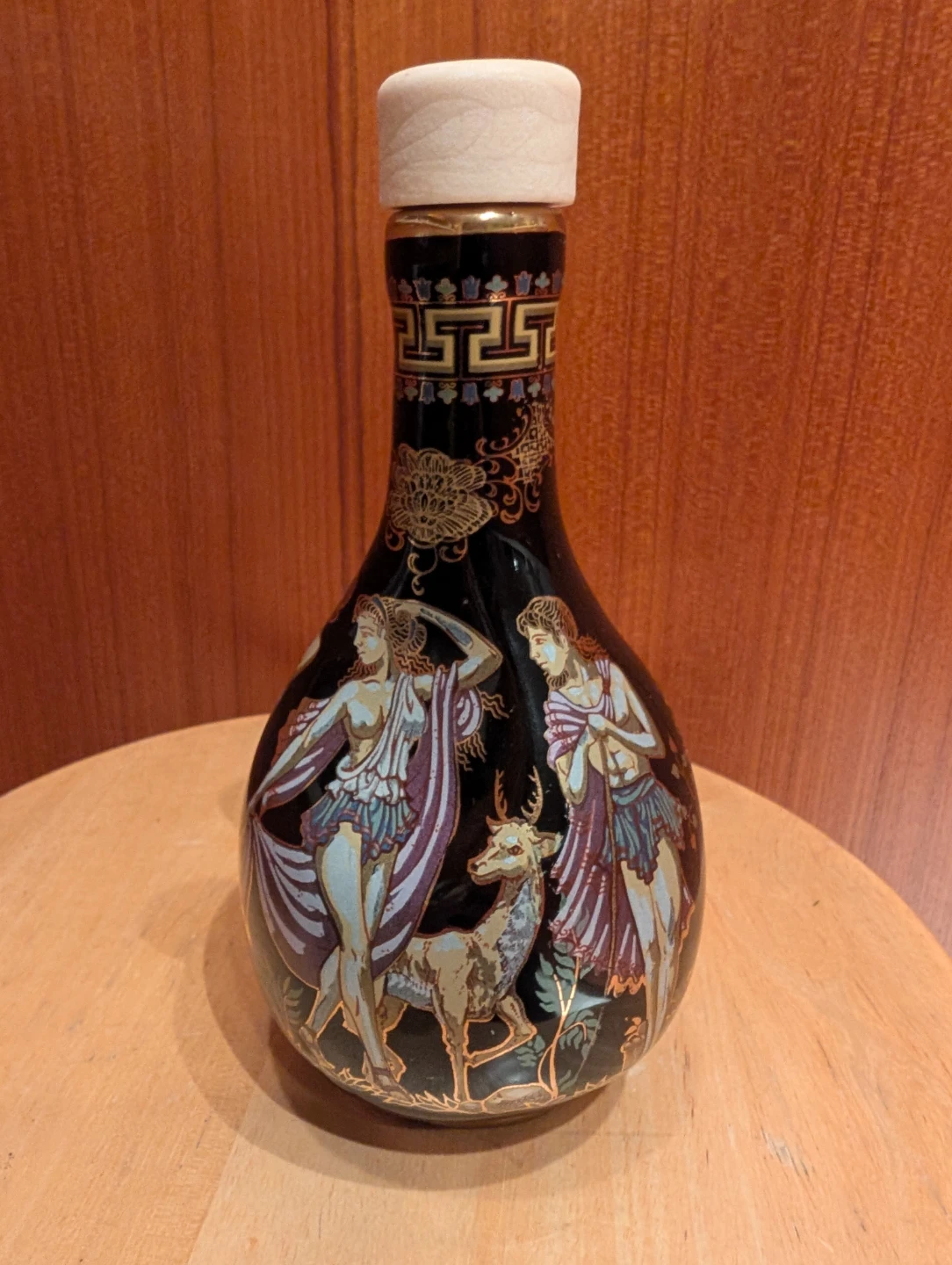 Handmade Ceramic Pitarokilis Vase with 24K Gold Accents