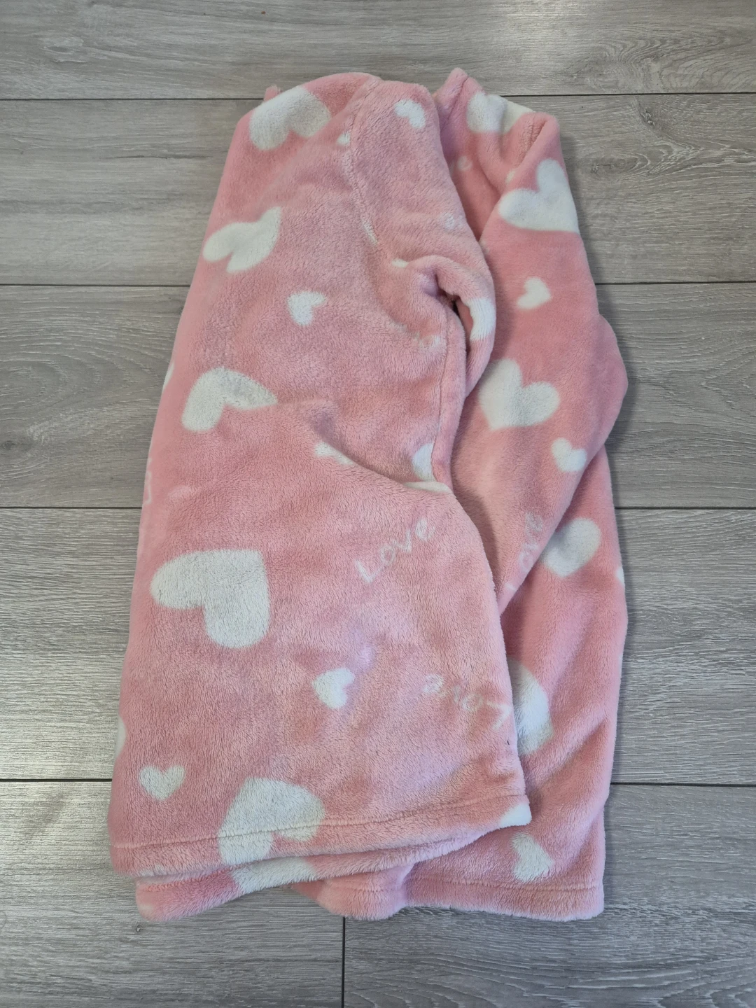 Pink Zone Heart Pattern Fleece Pajama Set - photo 5