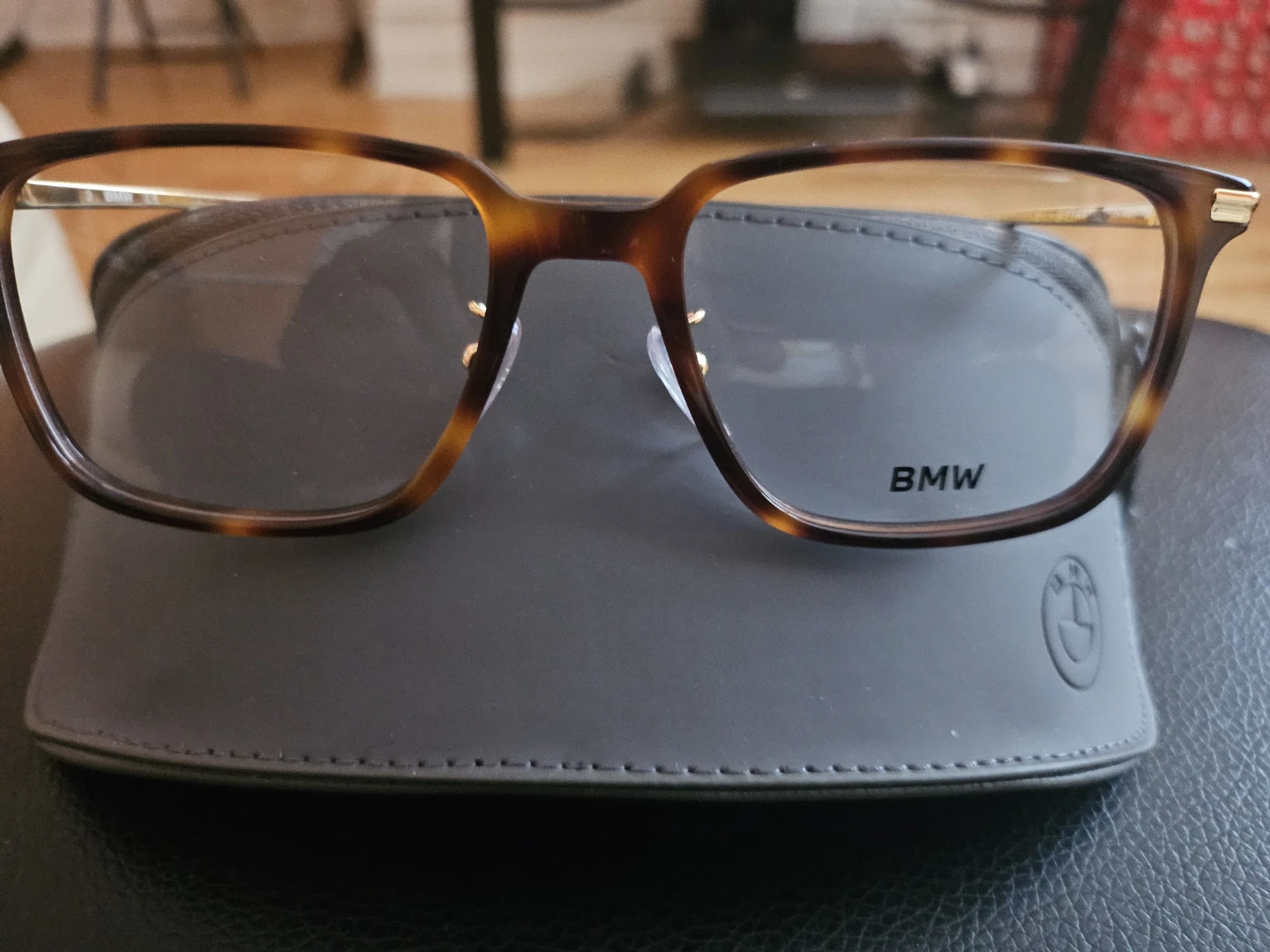 BMW Tortoiseshell Eyeglasses with Case and Cloth