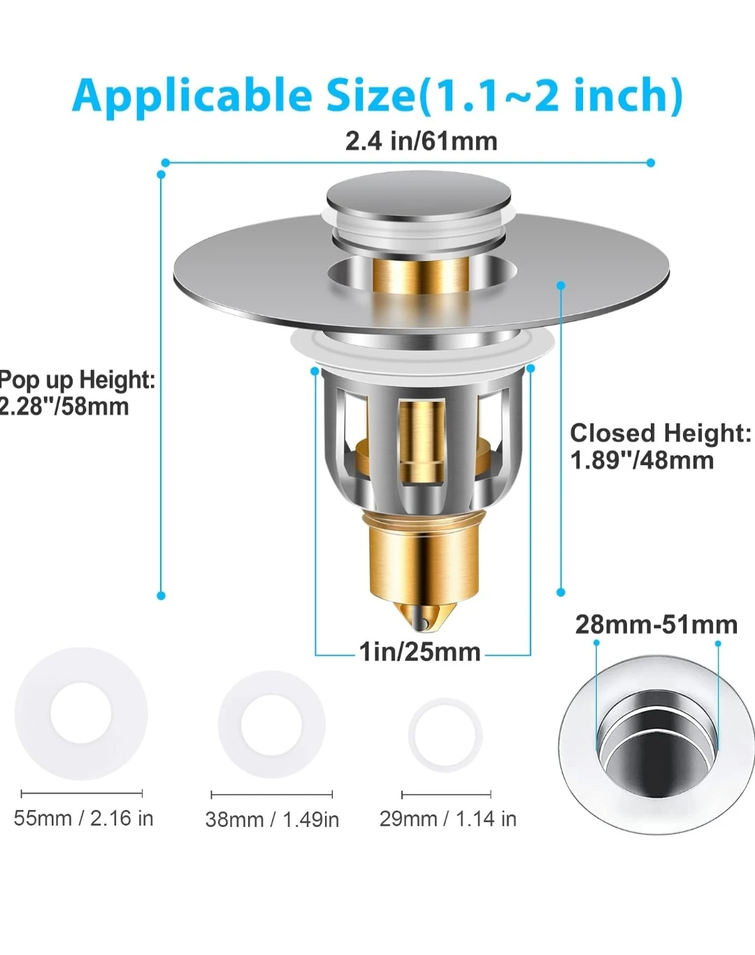 Universal Sink Drain Stopper with Filter - photo 3