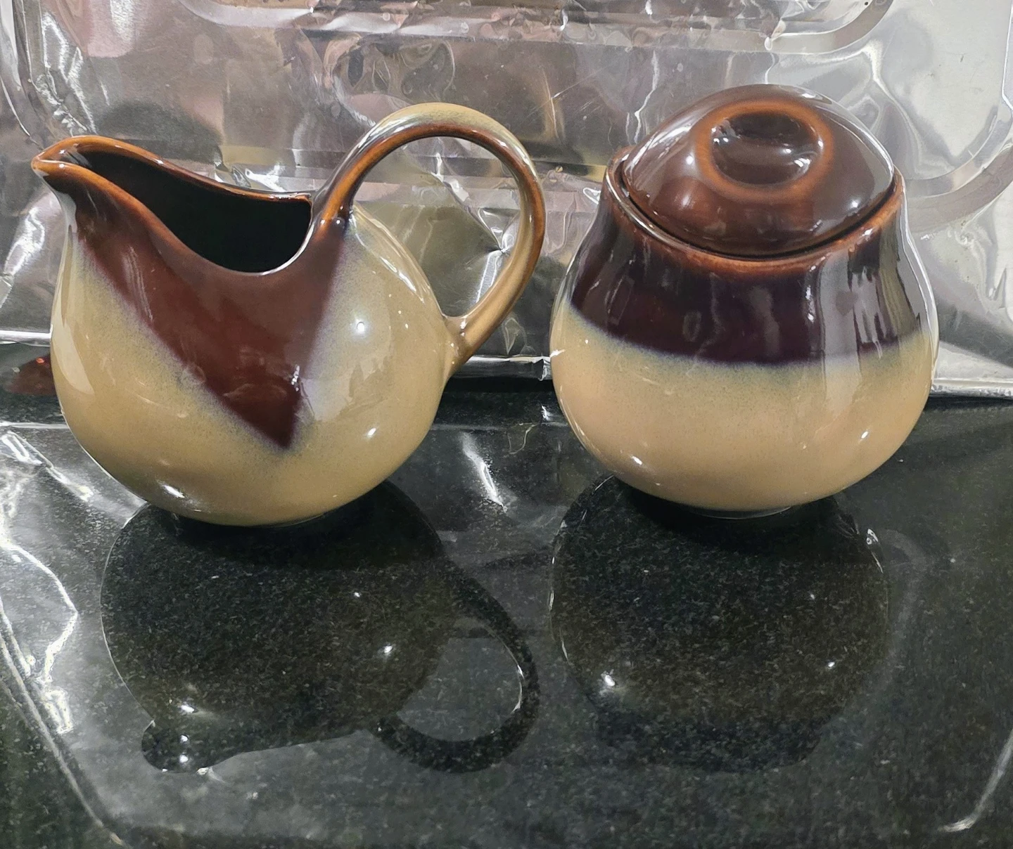 Sango Nova Brown Creamer and Sugar Bowl Set - photo 2