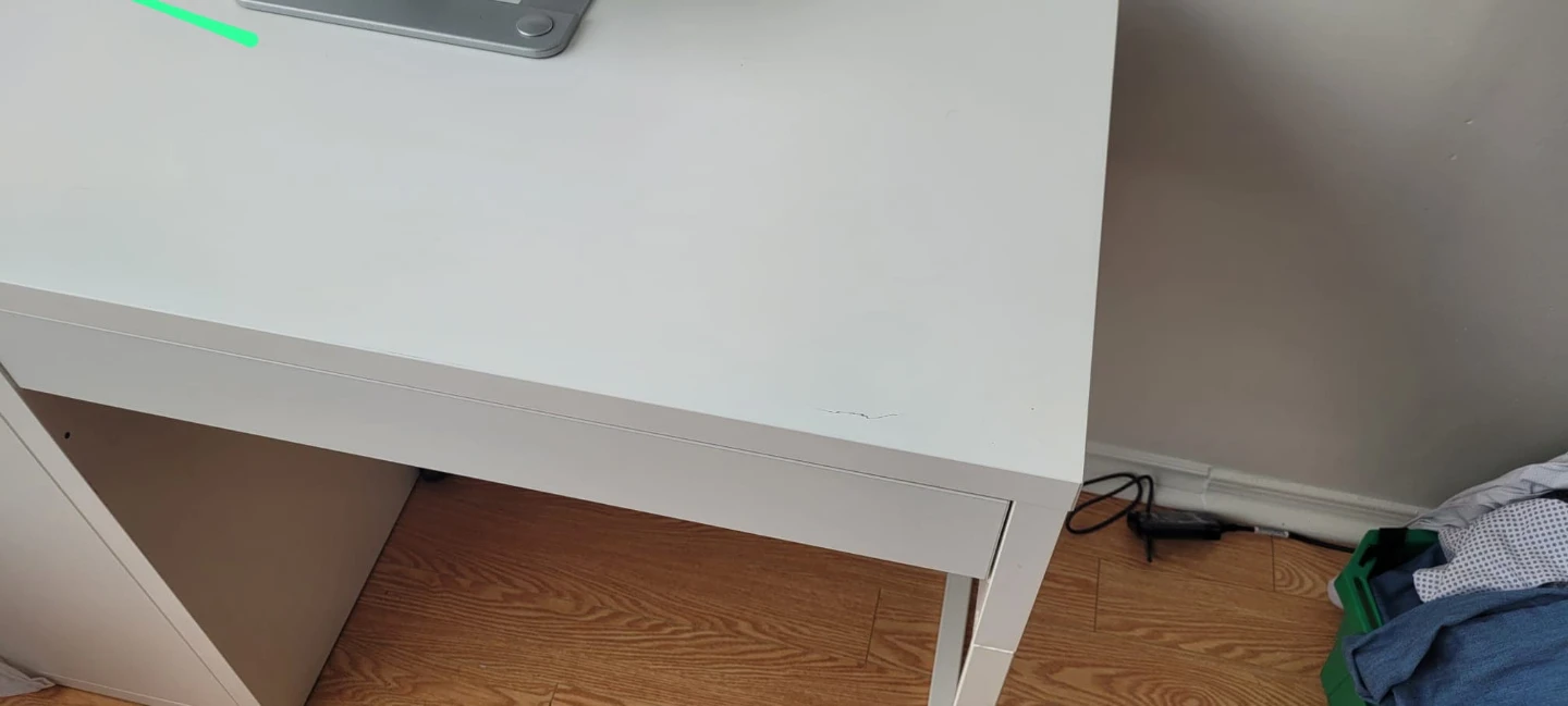 White Desk with Drawer and Cabinet - photo 3