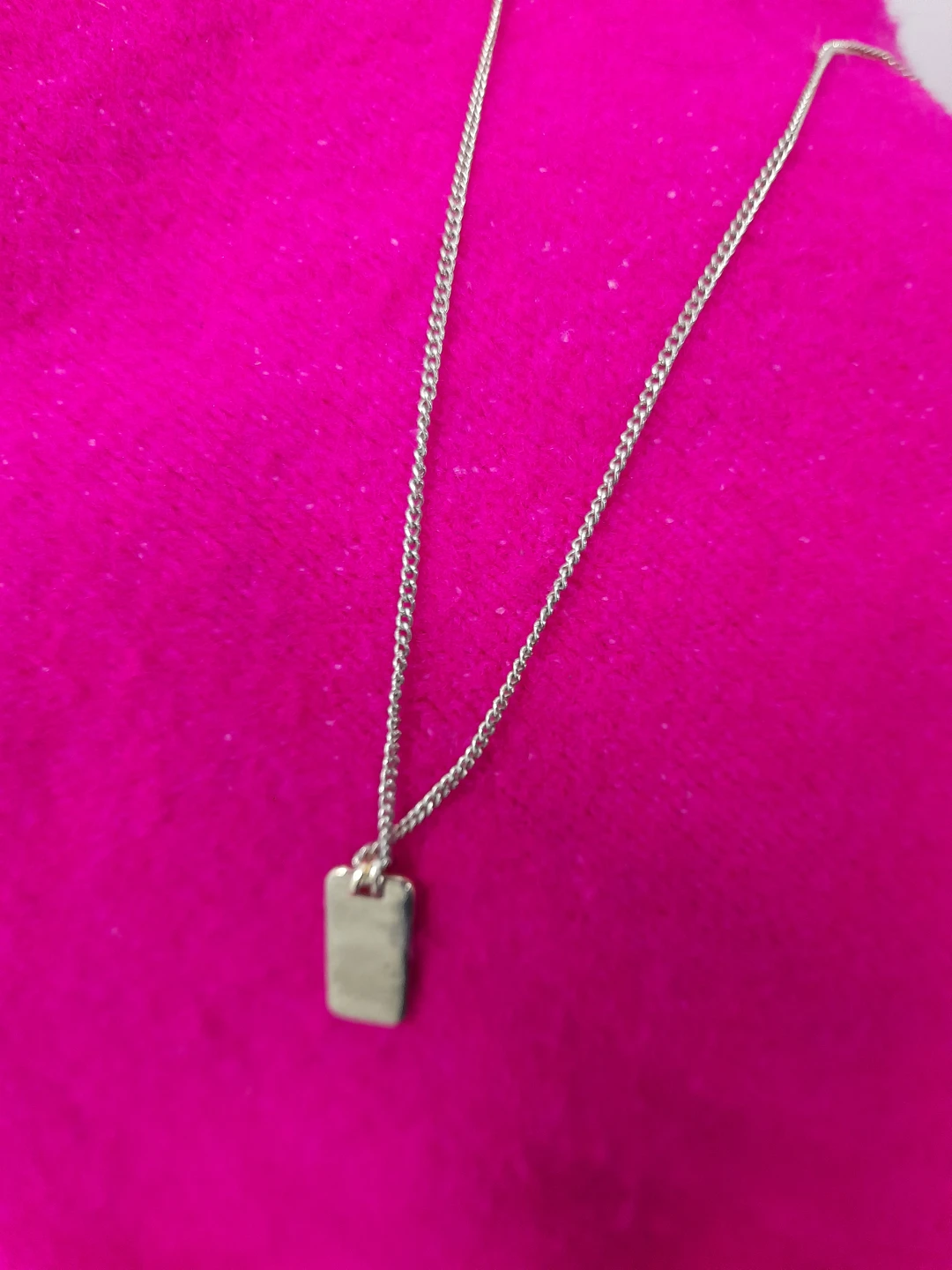 Faux Gold tone Plated Small Dog Tag Necklace
