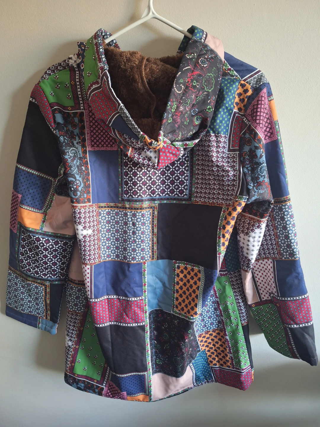 NEW Patchwork Faux Fur Lined Hooded Jacket - photo 2