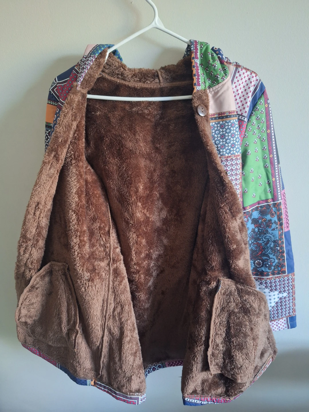 NEW Patchwork Faux Fur Lined Hooded Jacket - photo 3