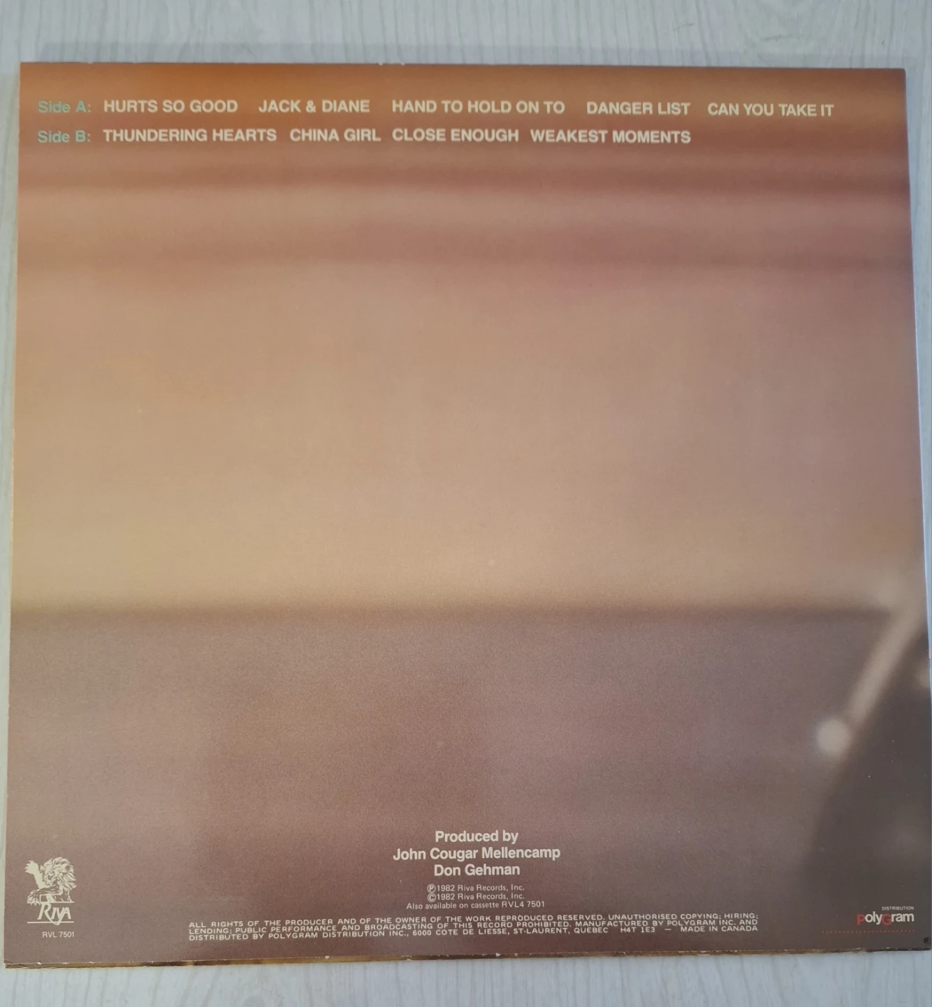 John Cougar Mellencamp American Fool Vinyl Record - photo 2