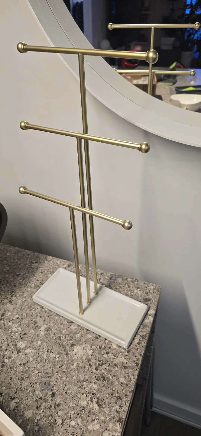 Umbra Trigem 3-Tier Jewellery Stand - White/Brass