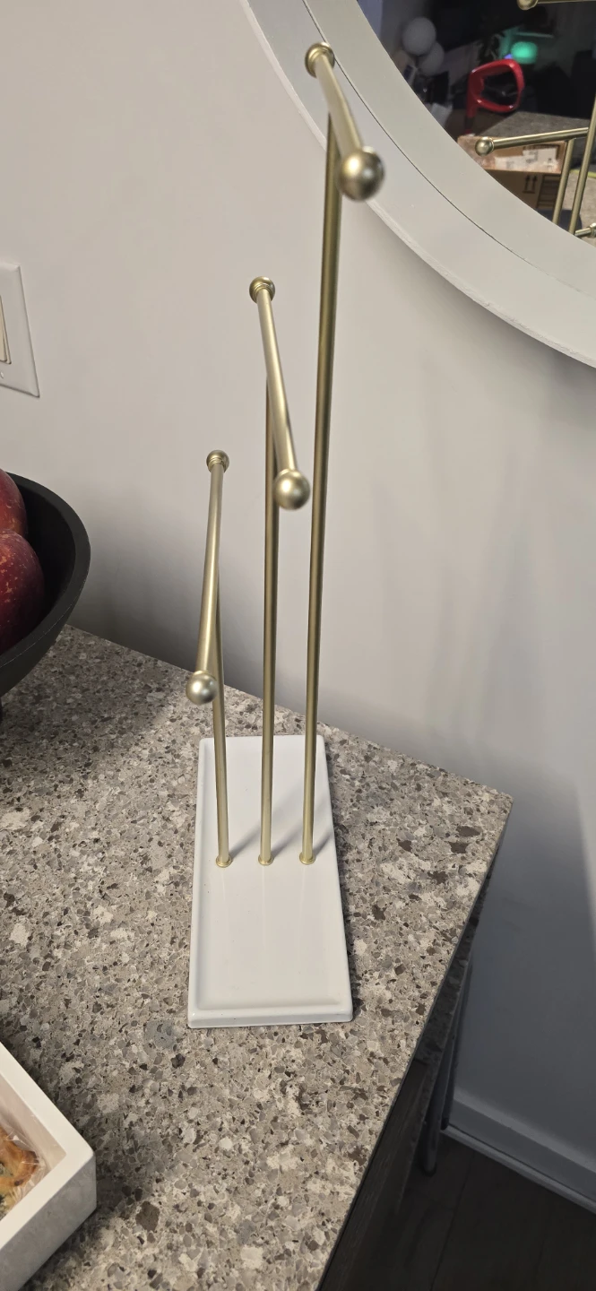 Umbra Trigem 3-Tier Jewellery Stand - White/Brass - photo 2