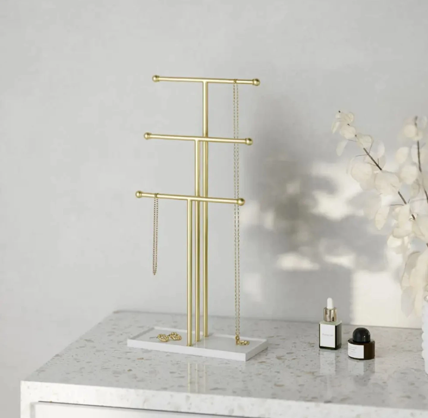Umbra Trigem 3-Tier Jewellery Stand - White/Brass - photo 4