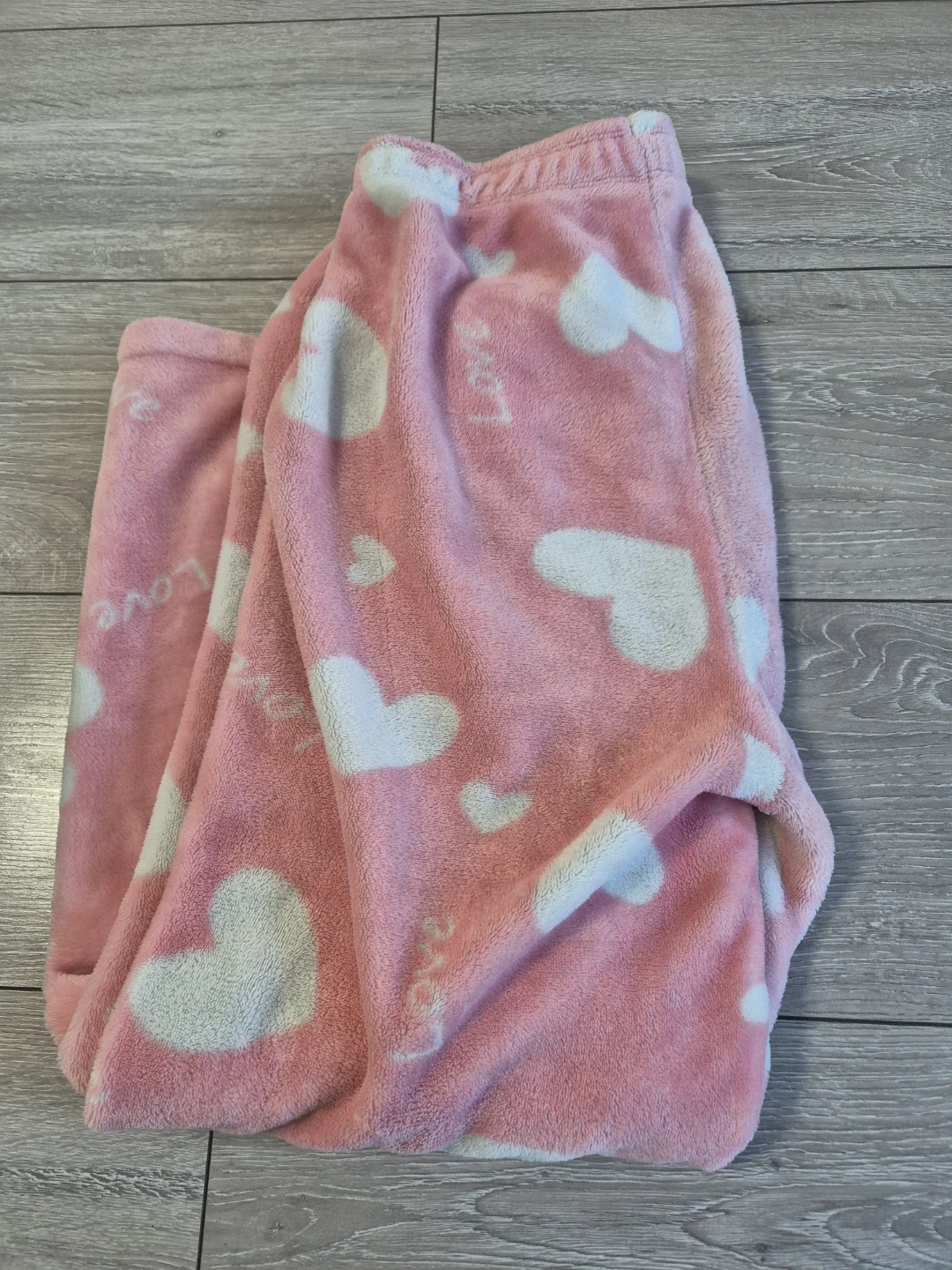 Pink Zone Heart Pattern Fleece Pajama Set - photo 3