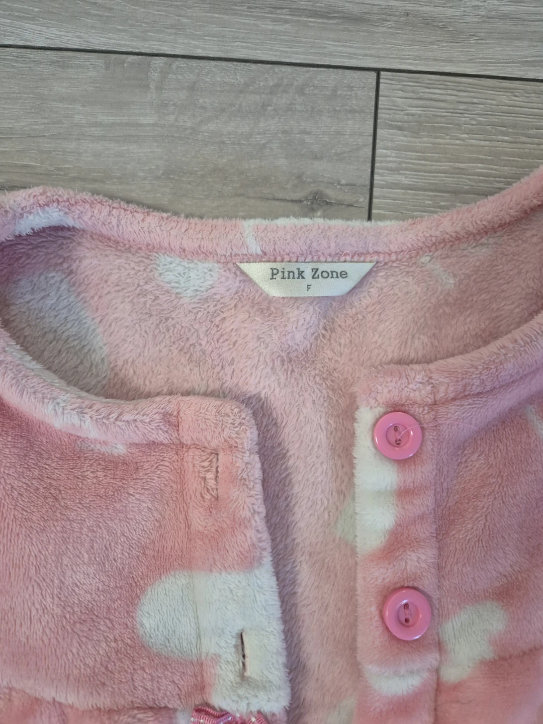 Pink Zone Heart Pattern Fleece Pajama Set - photo 4