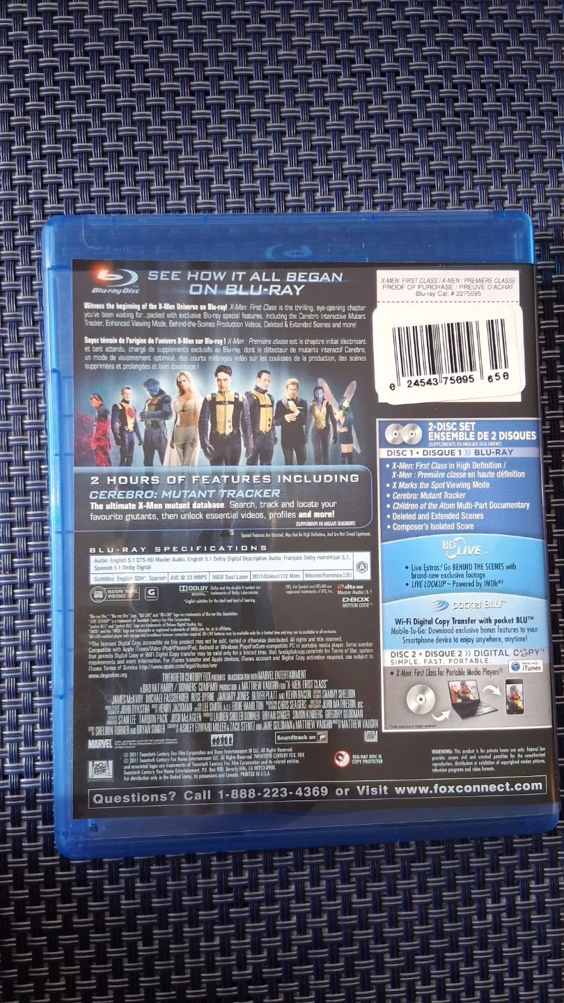 X-MEN First Class  Bluray w Digital Copy Activation Codes - photo 3