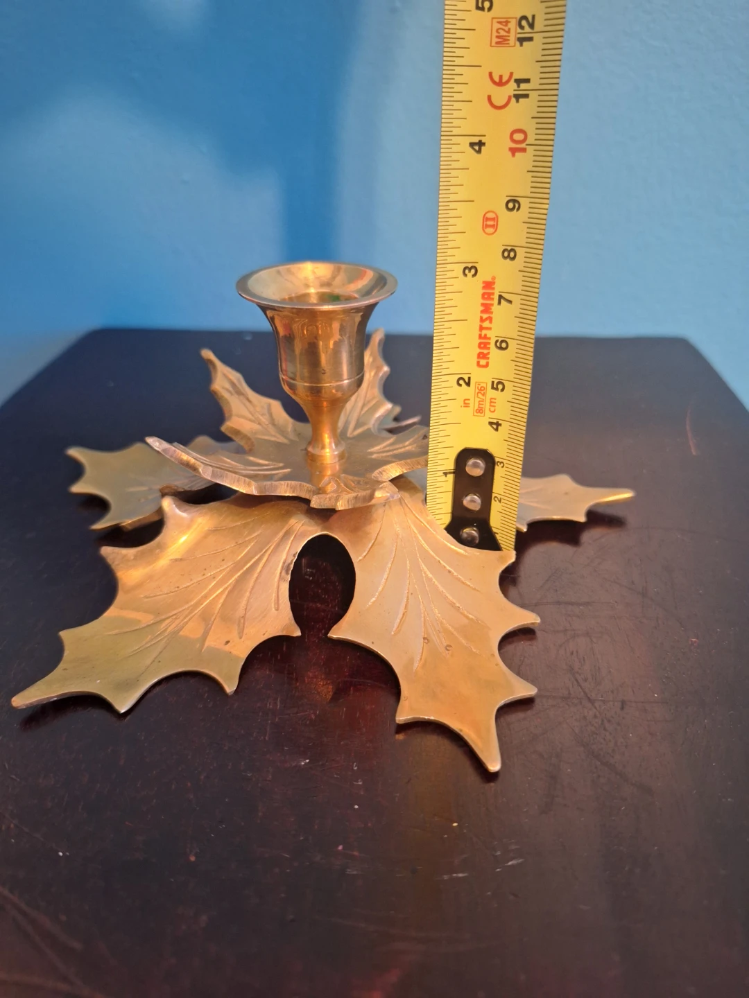 Vintage Brass Leaf Candlestick Holder - photo 5