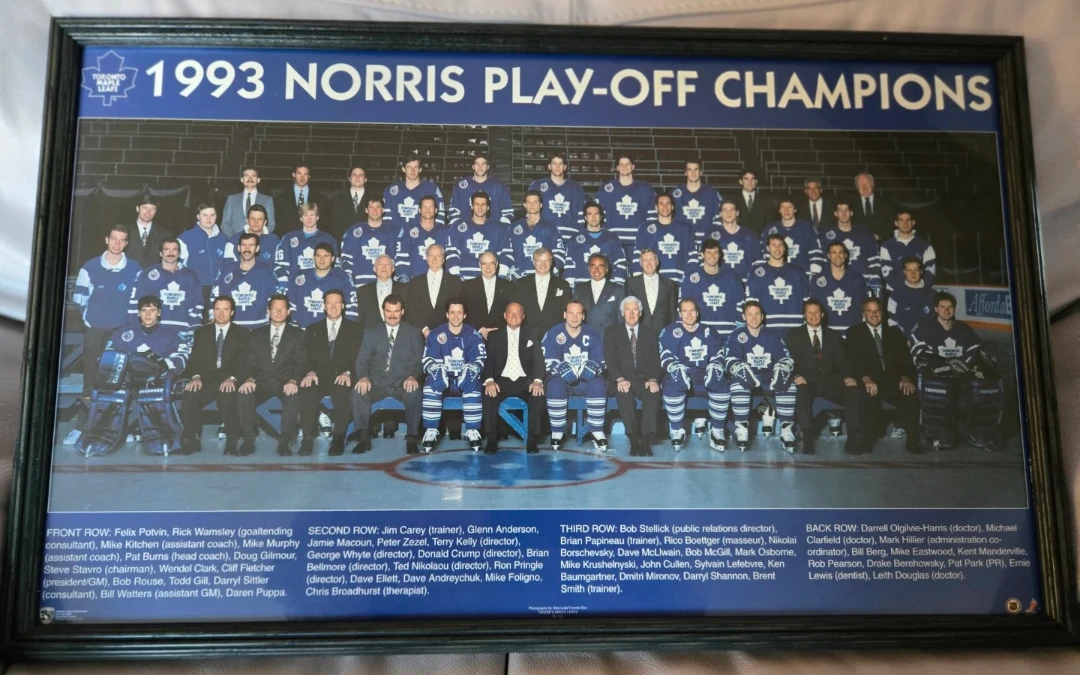 1993 Toronto Maple Leafs Norris Play-Off Champions team photo 🏆
