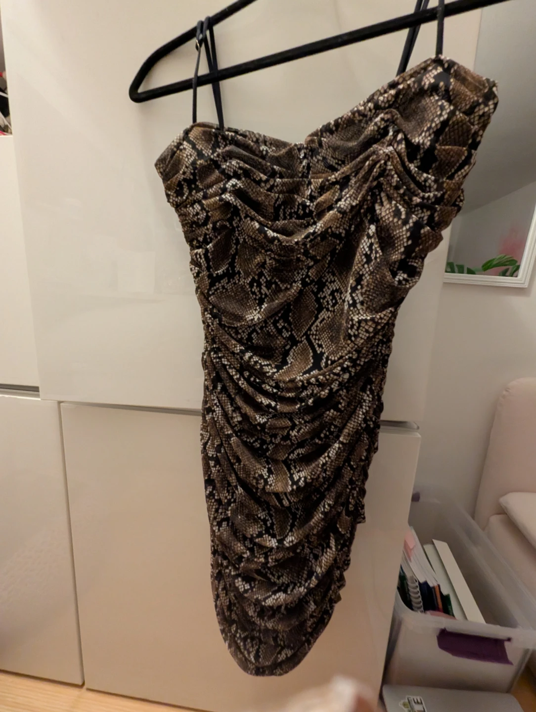 Babaton Snake Print Ruched Dress Size 10