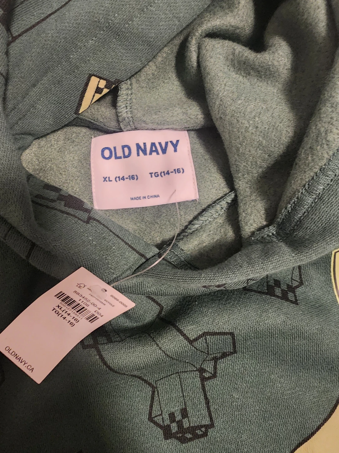 Old Navy Minecraft Hoodie XL (14-16) - photo 2