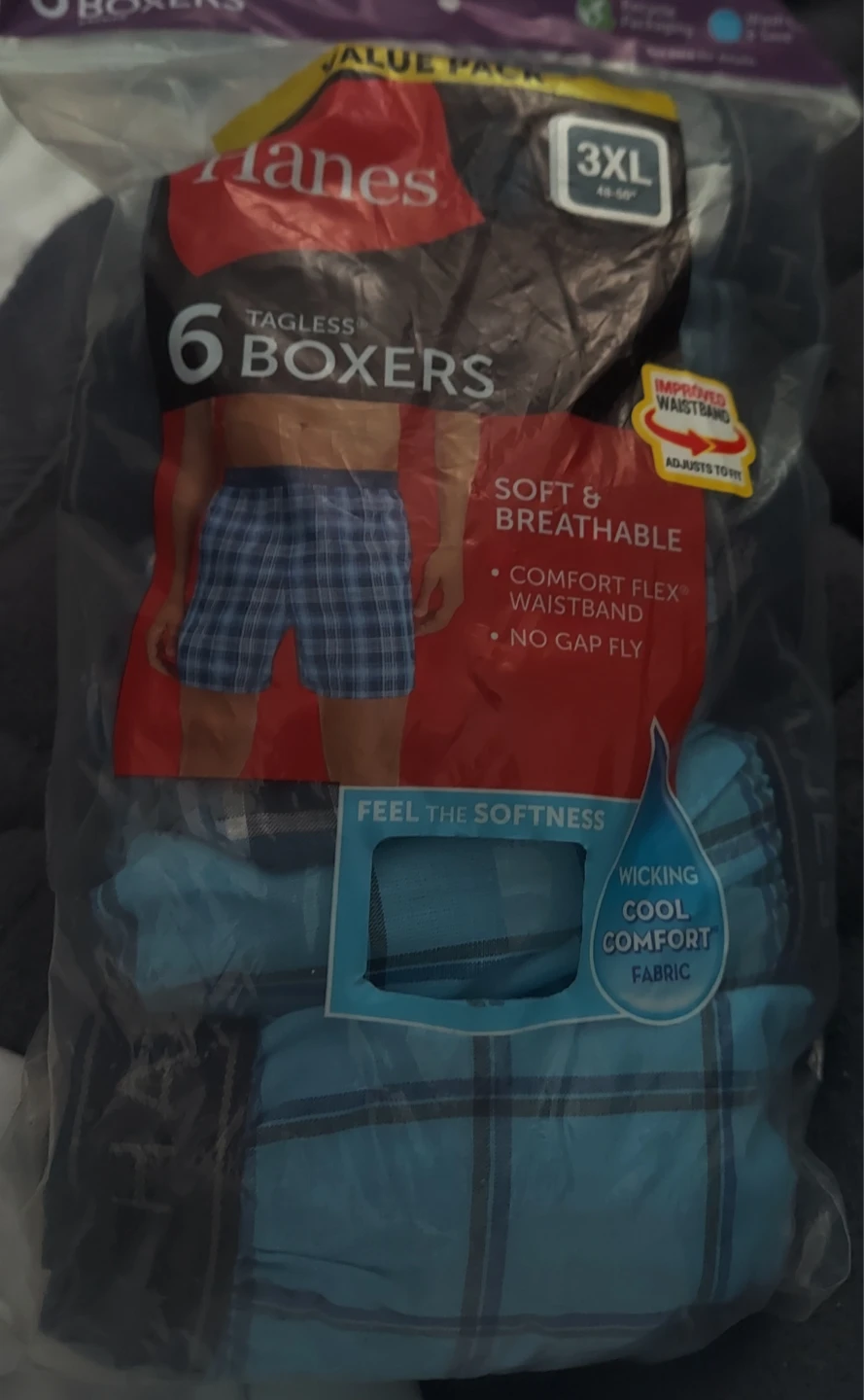 Hanes Men's 5-Pack Tagless Boxer Briefs - 3XL