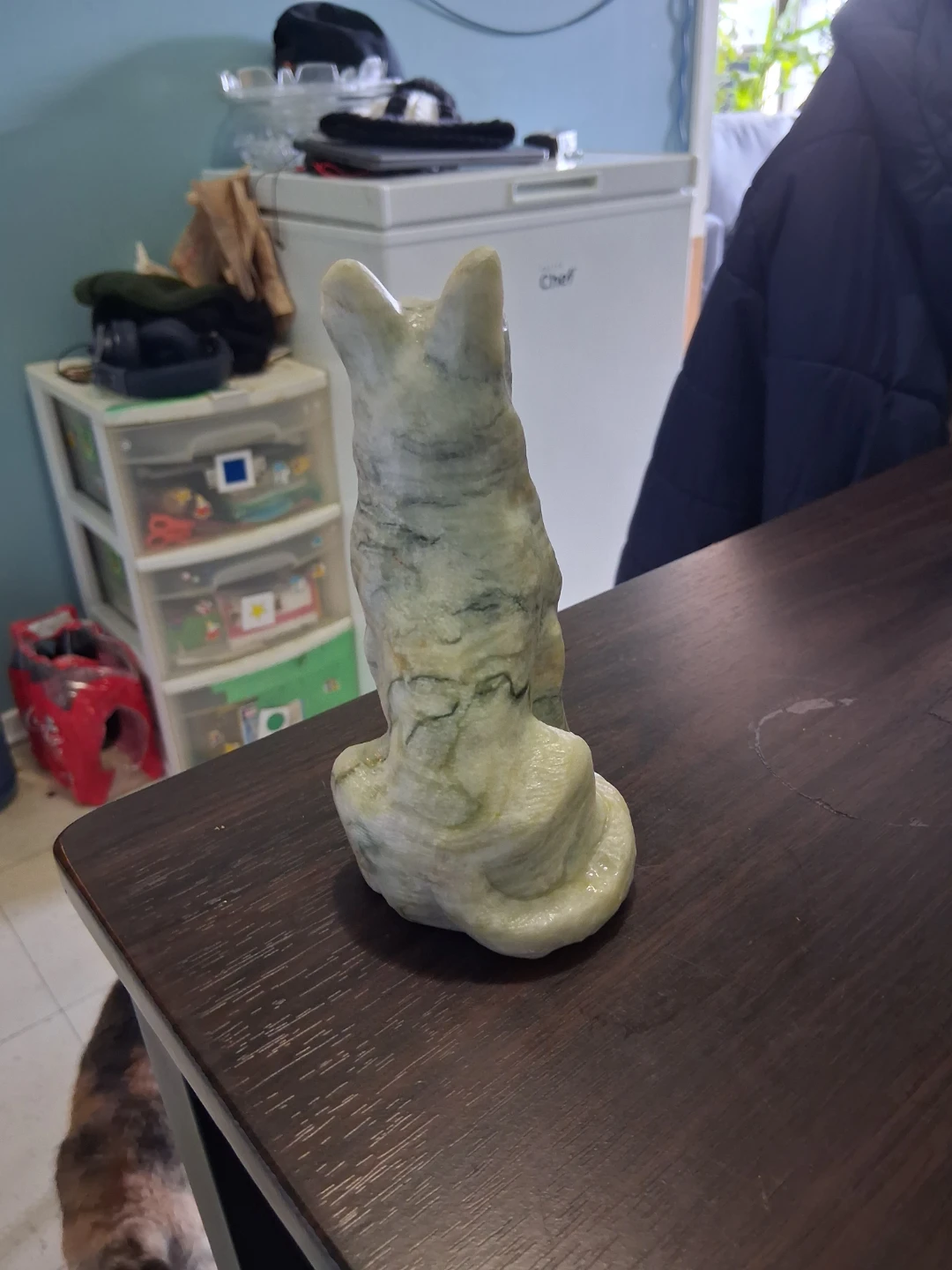 Rare Hand-Carved Natural Serpentine German Shepherd - photo 3