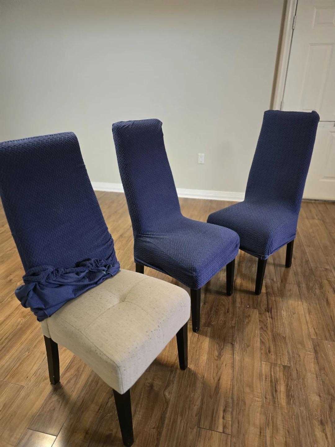 Set of 6  Dining Chairs with Navi Blue Covers - photo 3
