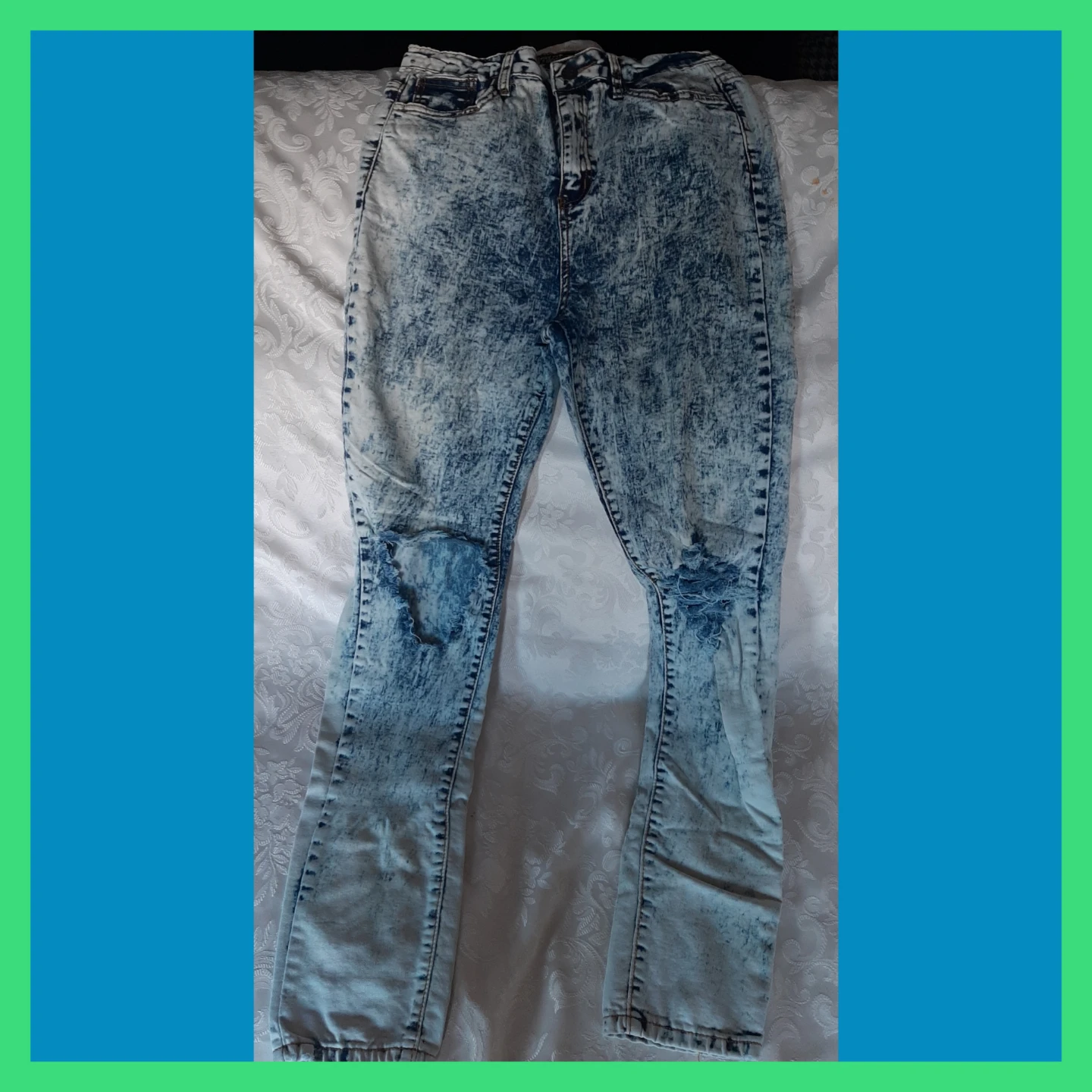 4 Pairs Women's  Bundel Blue Denim Ripped Jeans - photo 2