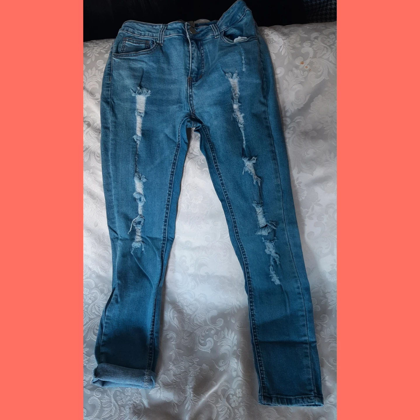 4 Pairs Women's  Bundel Blue Denim Ripped Jeans - photo 4
