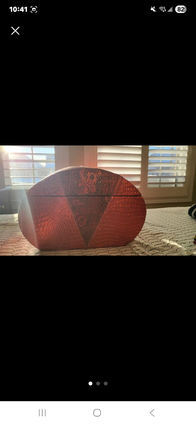 Red Faux Croc Jewelry Box with Mirror A/V UNTIL  Mars. 10th - photo 4