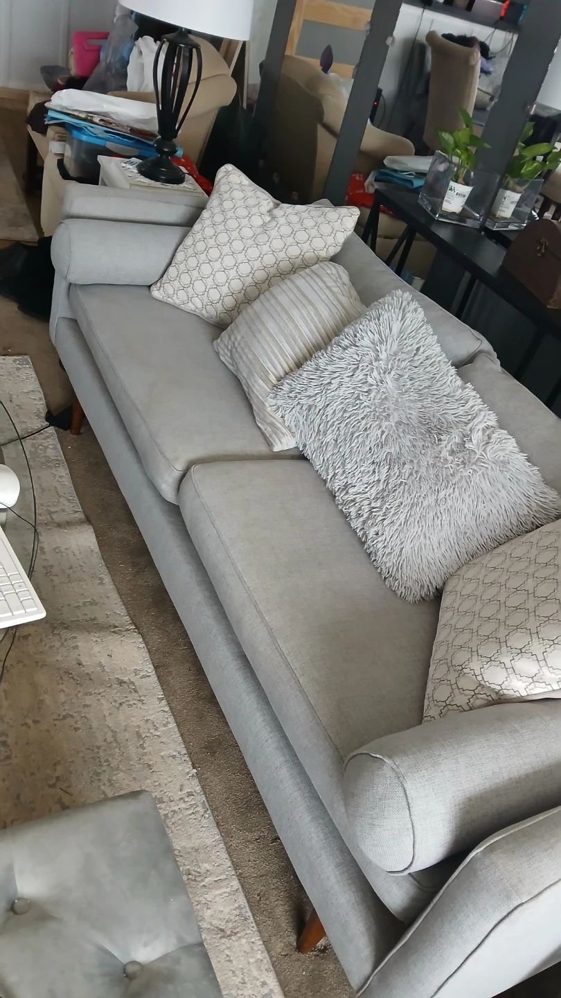 Light Gray Fabric Sofa - photo 2