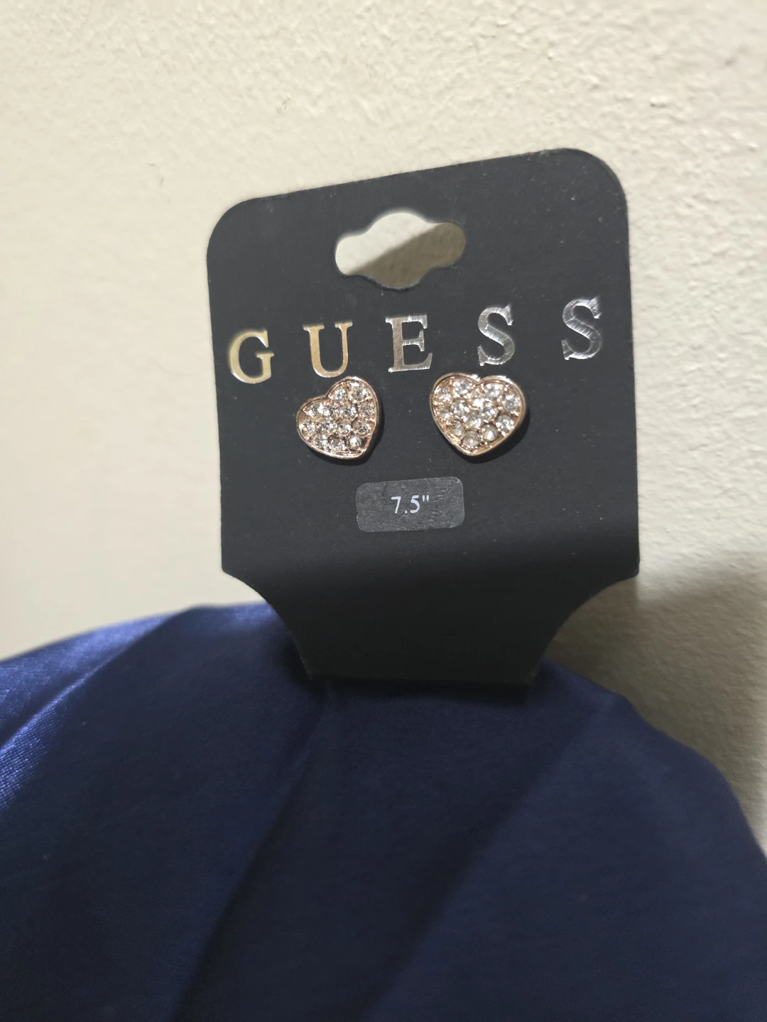 Guess Rose Gold Tone Heart Stud Earrings