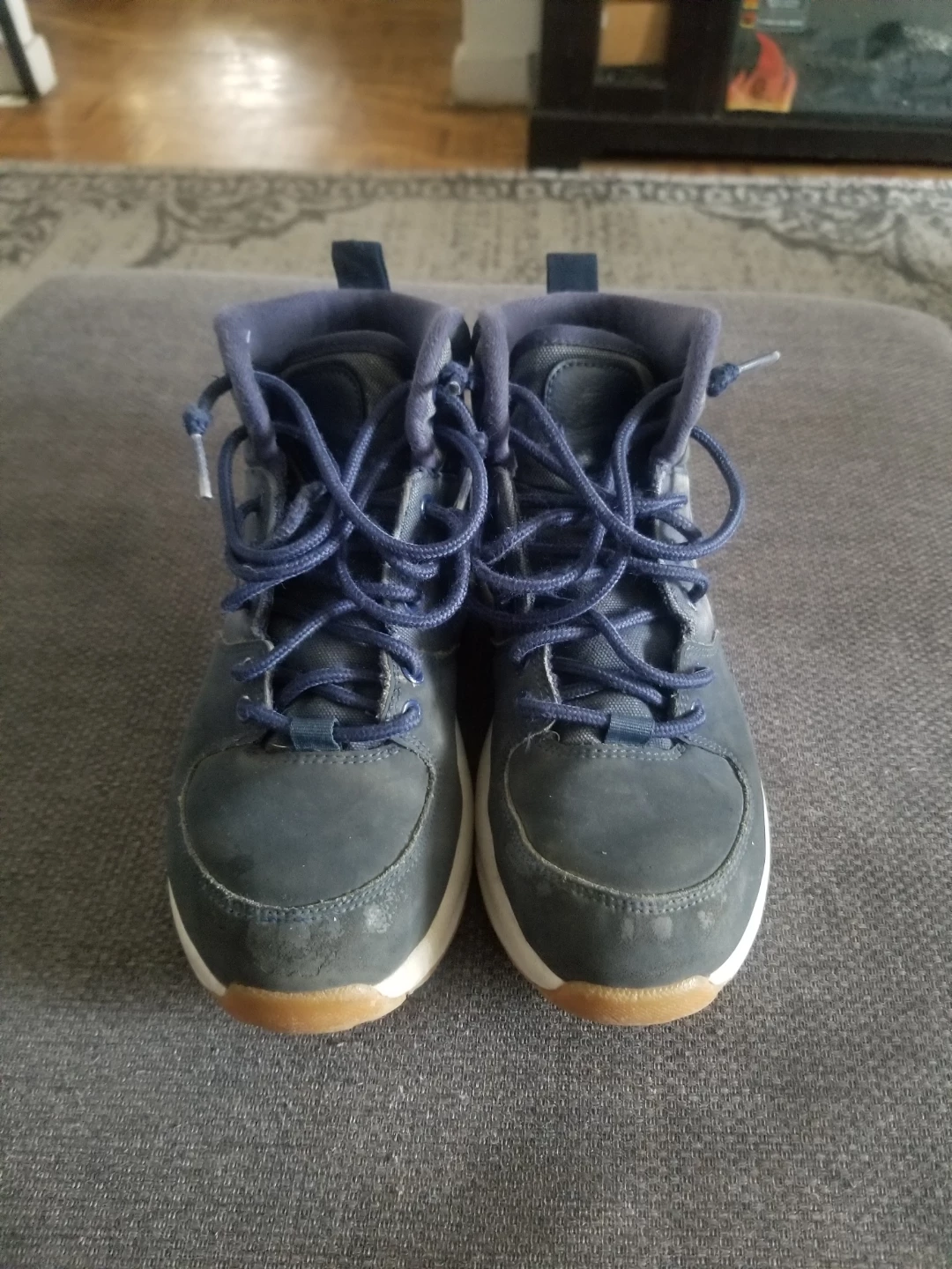 Nike Dark Blue Youth Sneaker Boots (3.5Y)