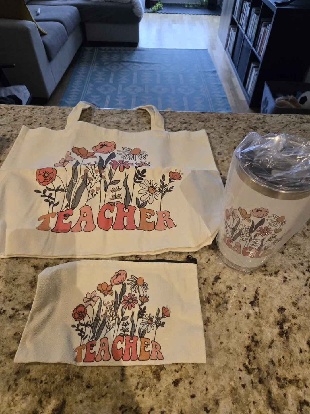 Teacher Gift Set - Tote Bag, Pouch, and Tumbler