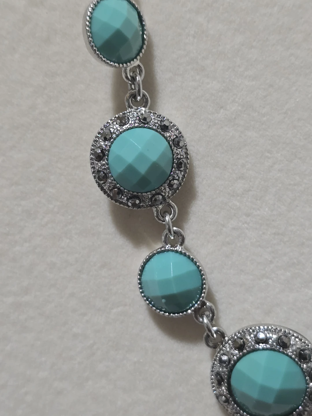 Monet Turquoise Beaded Necklace Silver Tone - photo 5