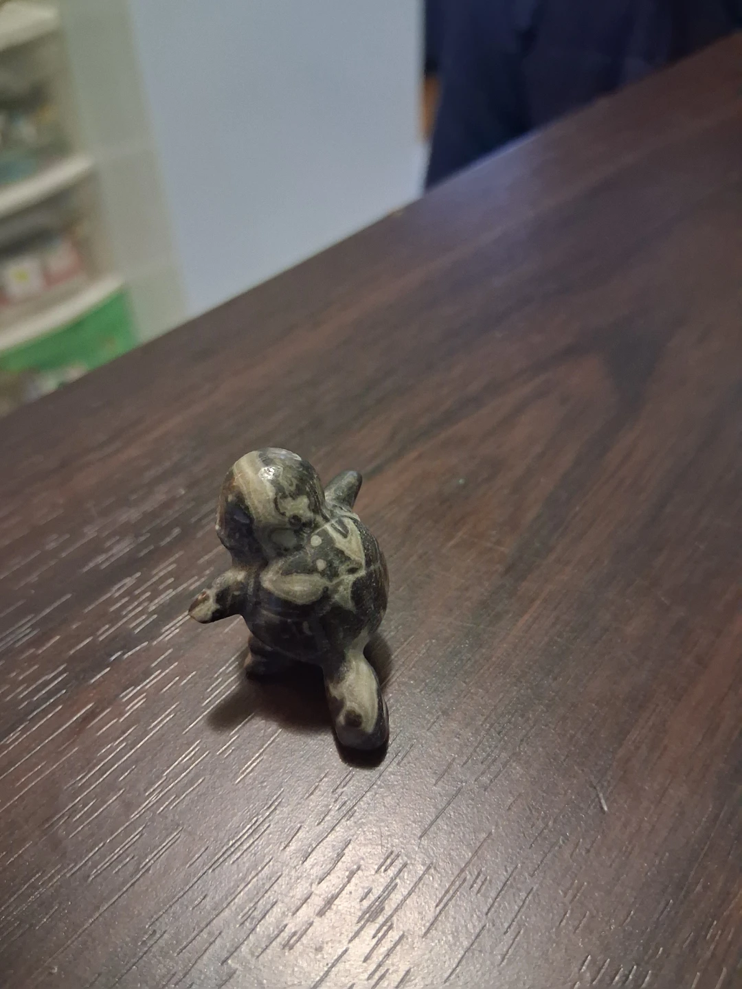 Unique Hand-Carved Picasso Jasper Squirtle Figurine - photo 2