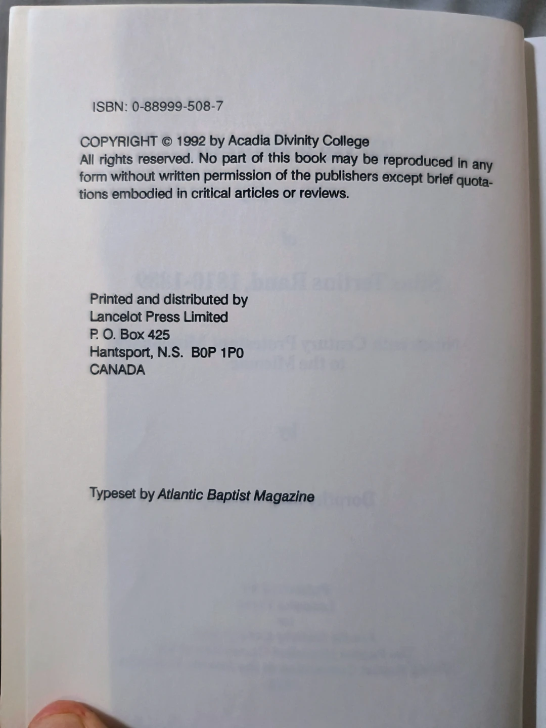 To Be a Pilgrim: A Biography of Silas Tertius Rand - photo 4