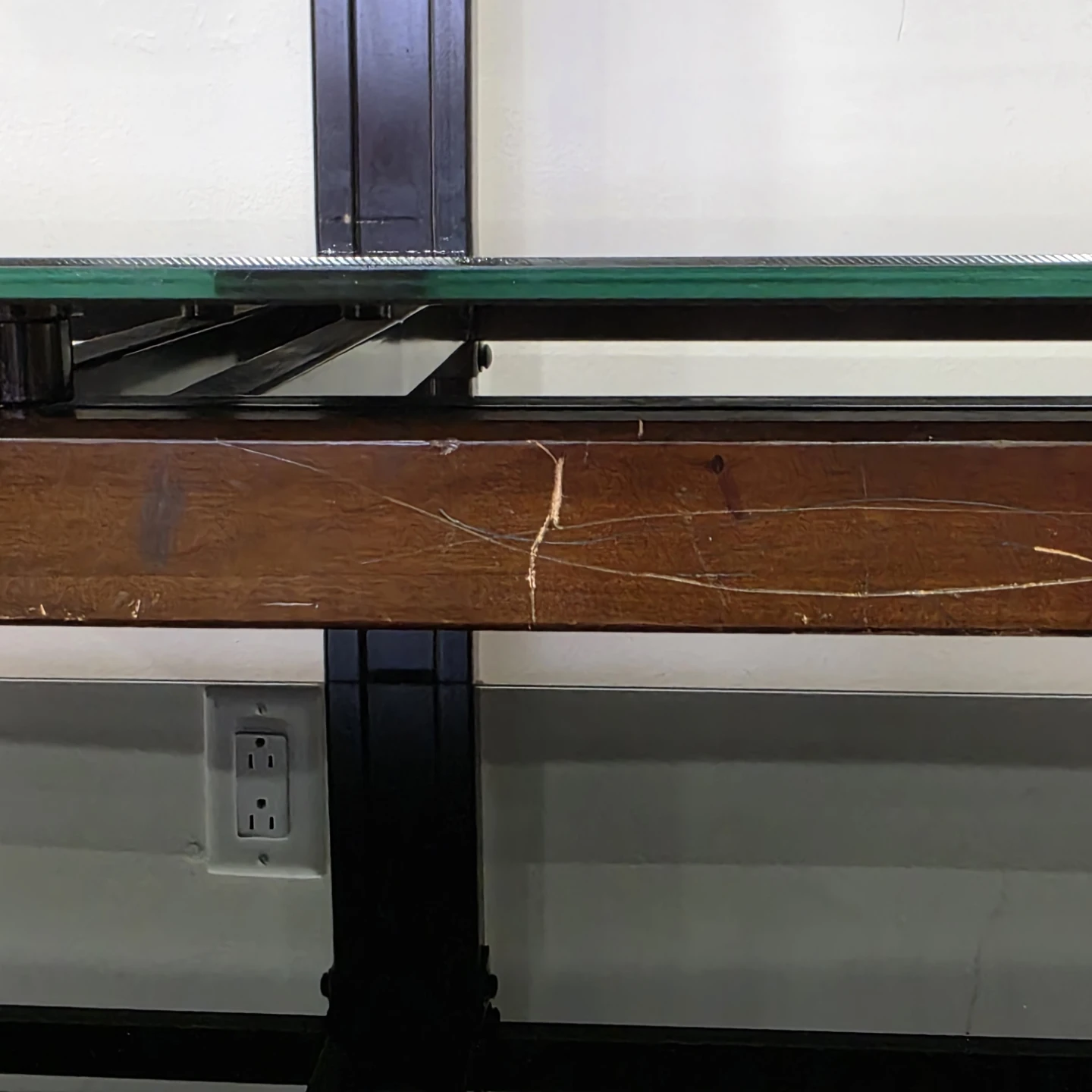 Dark Wood and Glass TV Stand with Mount - photo 3