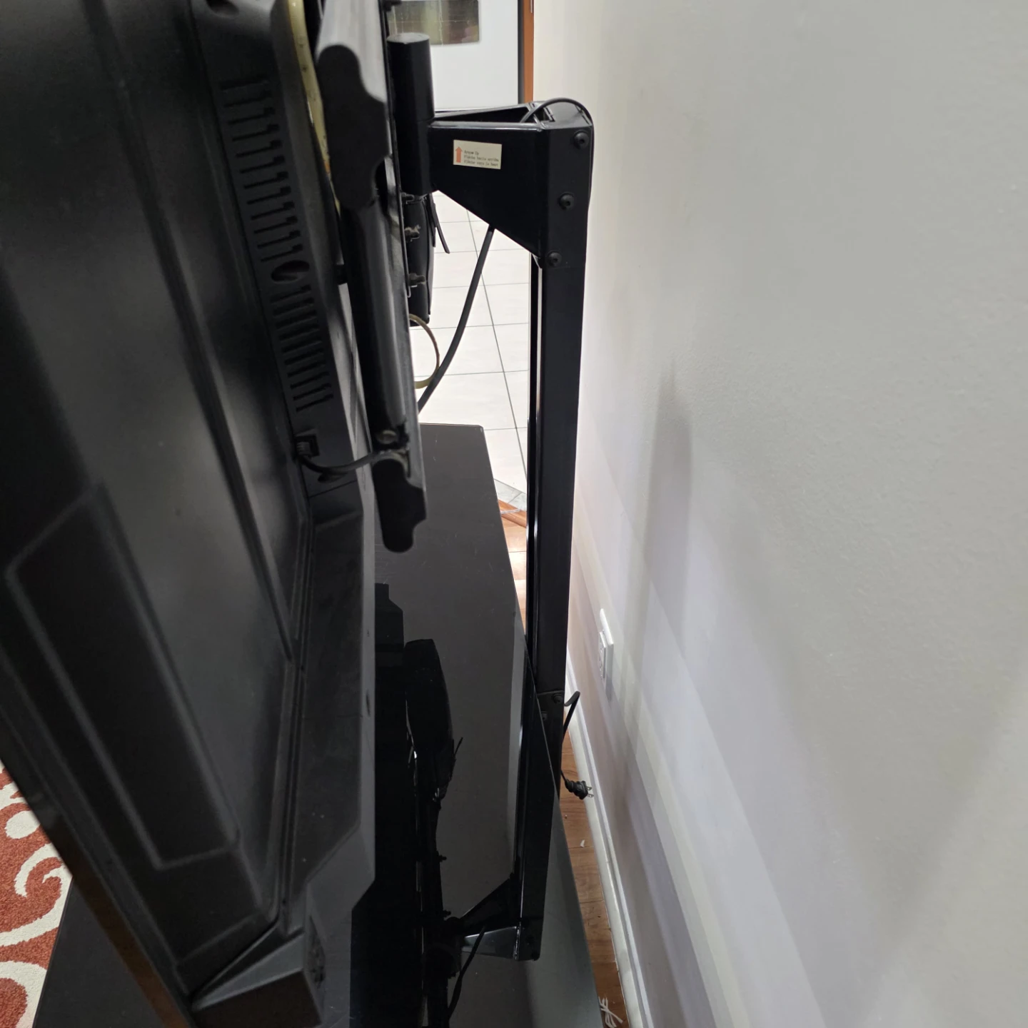 Dark Wood and Glass TV Stand with Mount - photo 5