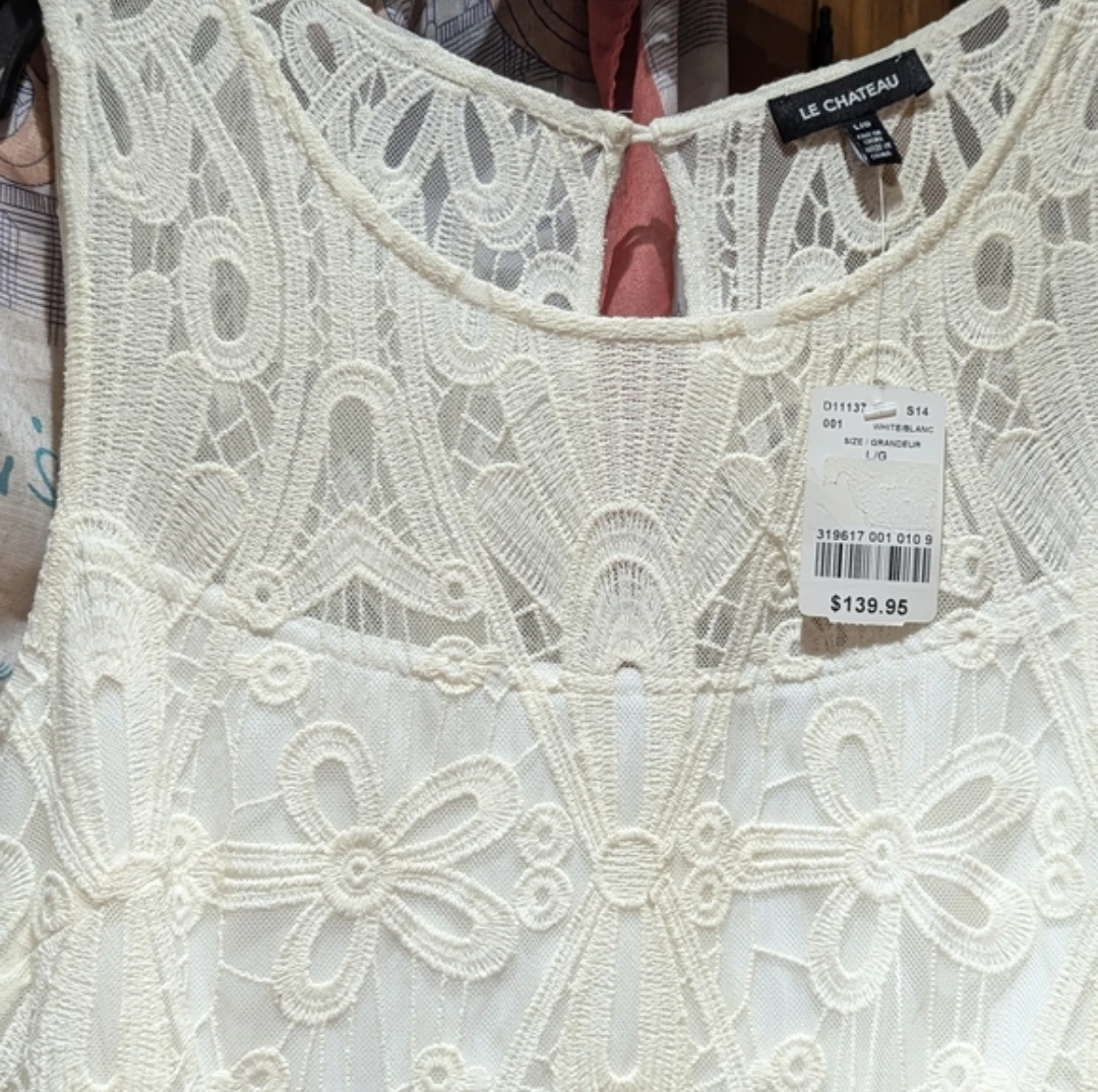 Le Chateau White Lace Dress with Rhinestones - photo 3