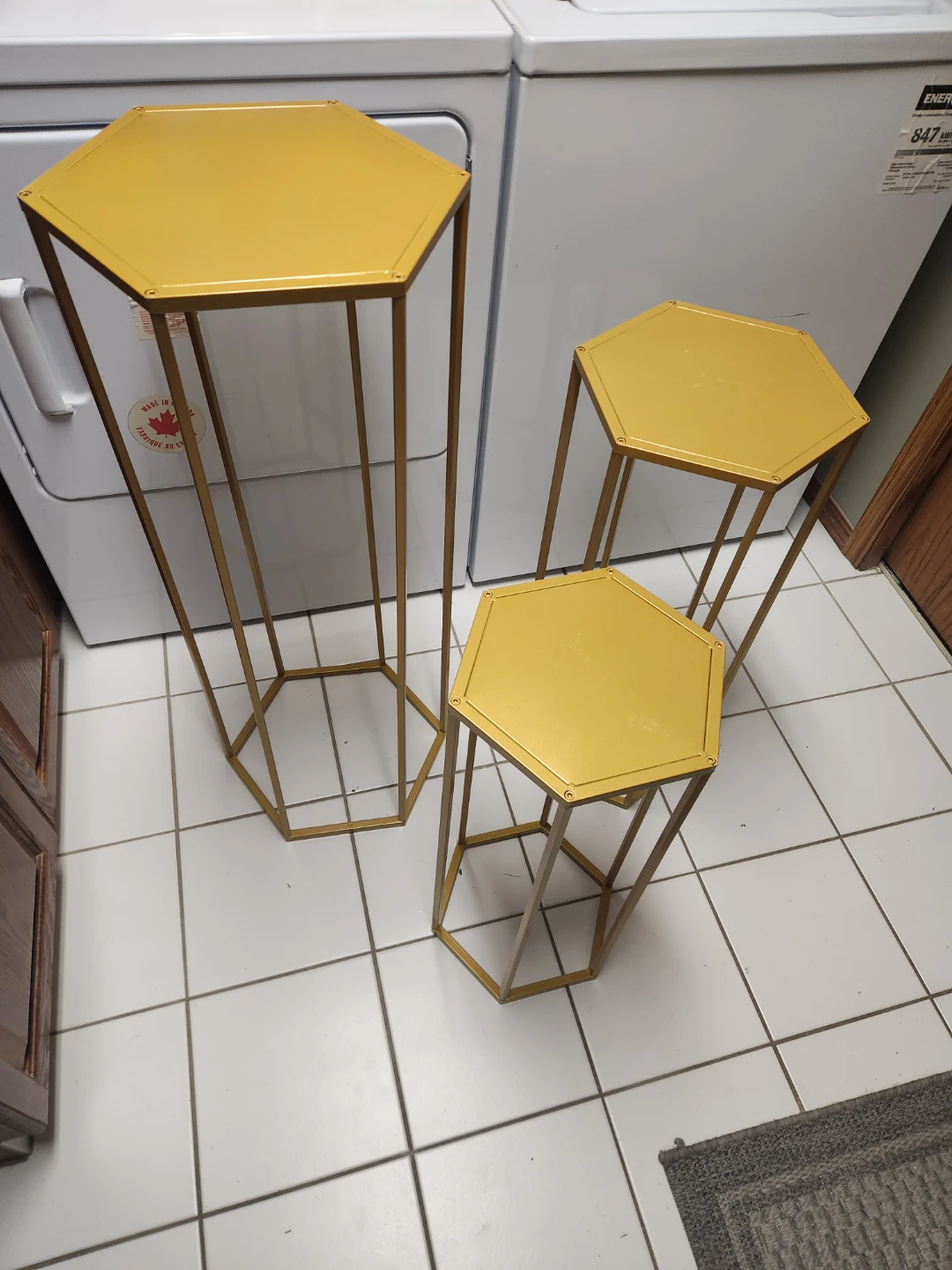 3 Nesting gold pedestals - photo 2