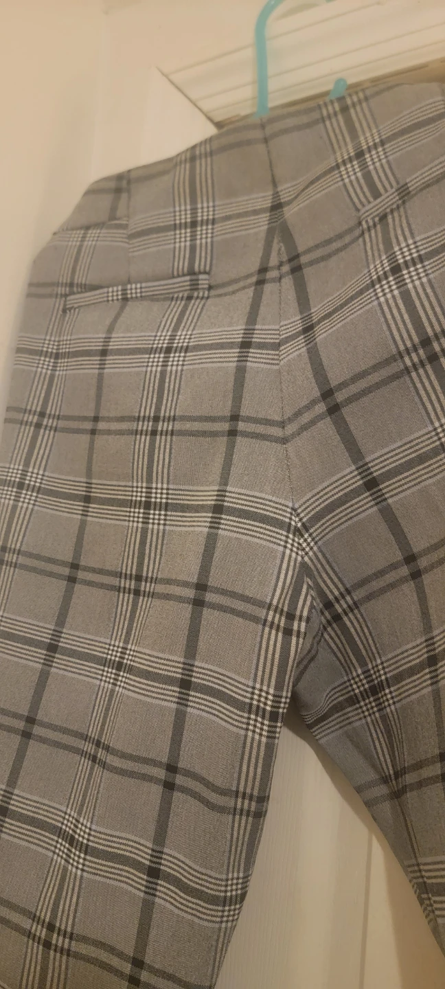 Women's Plaid Pants - Grey/White - photo 3