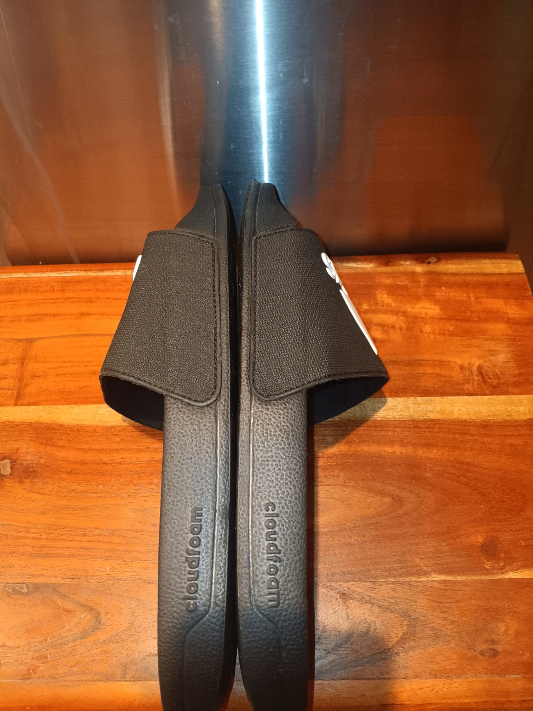 Adidas Cloudfoam Black Slides Size 10 - photo 3