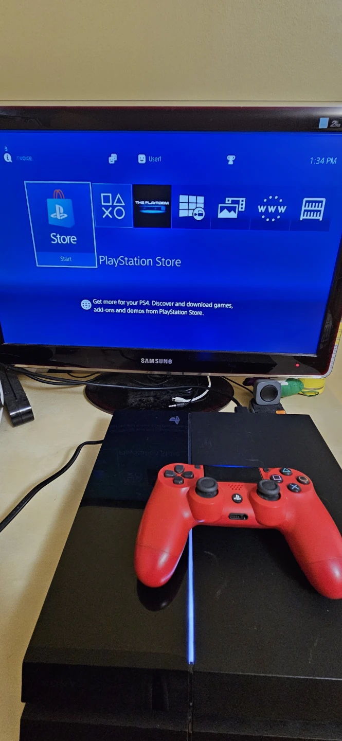 PS4 500GB with controller and headset