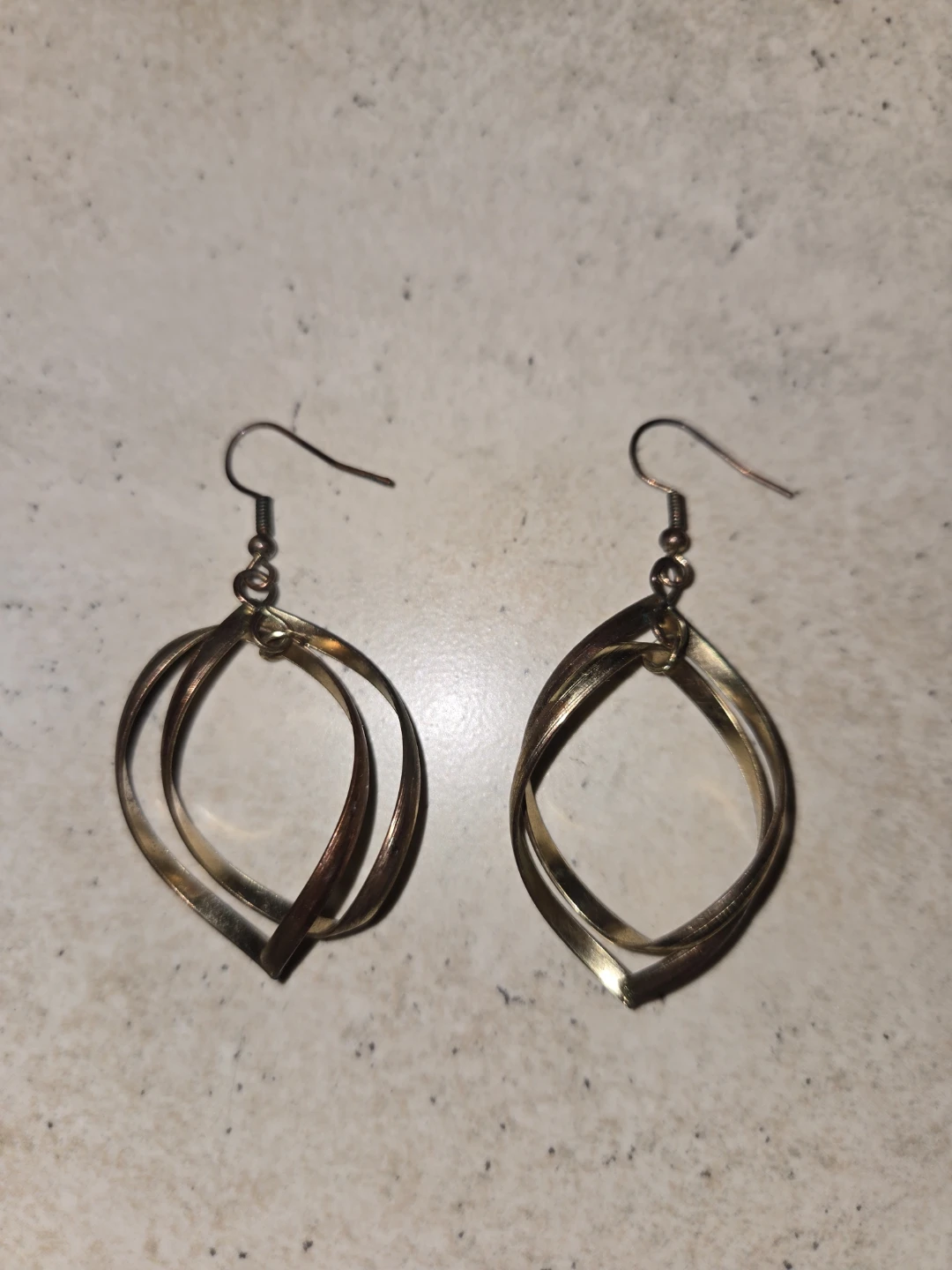 Gold Tone Dangle Hoop Earrings - photo 2