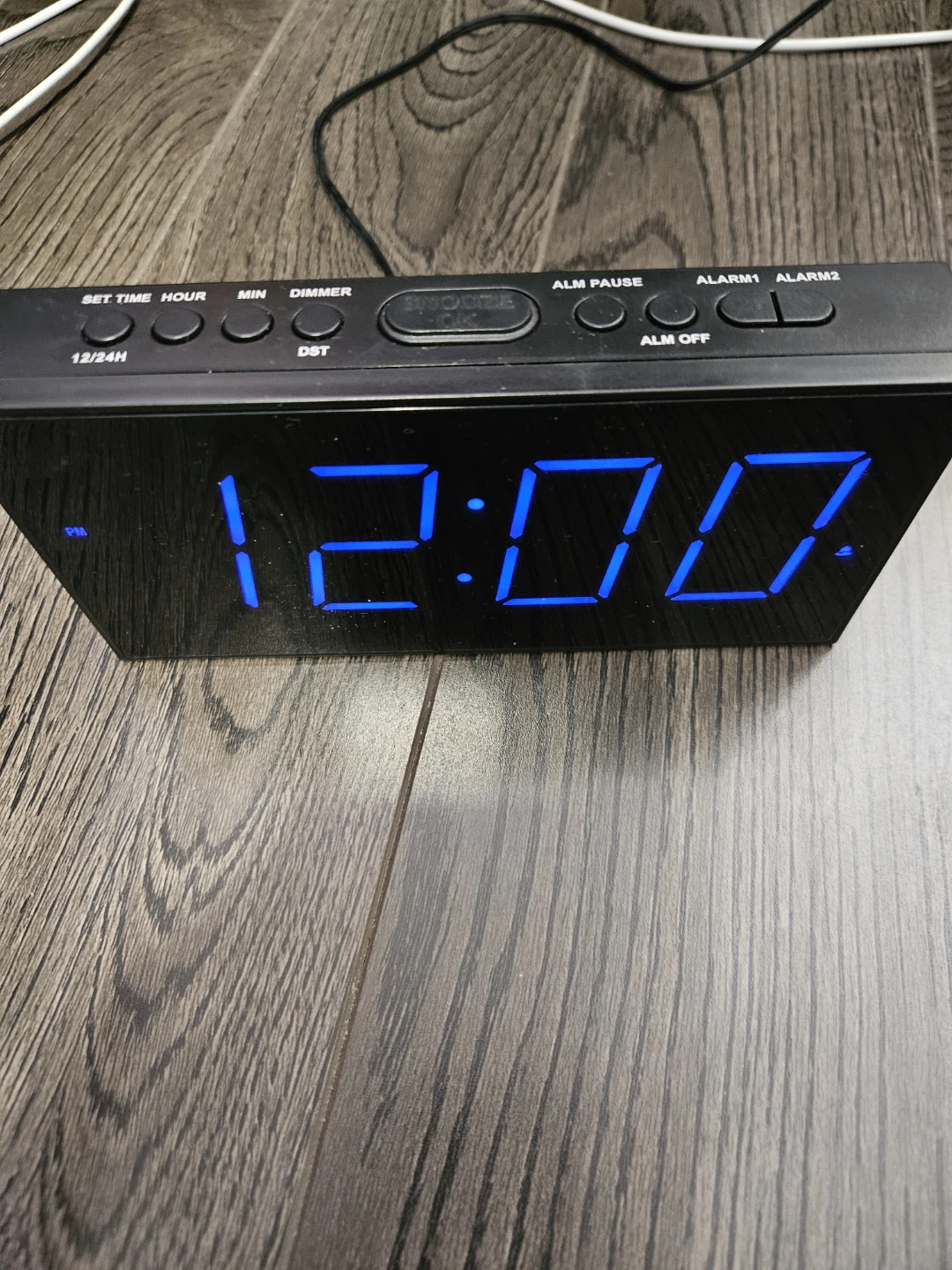 Black Digital Alarm Clock with Bed Shaker
