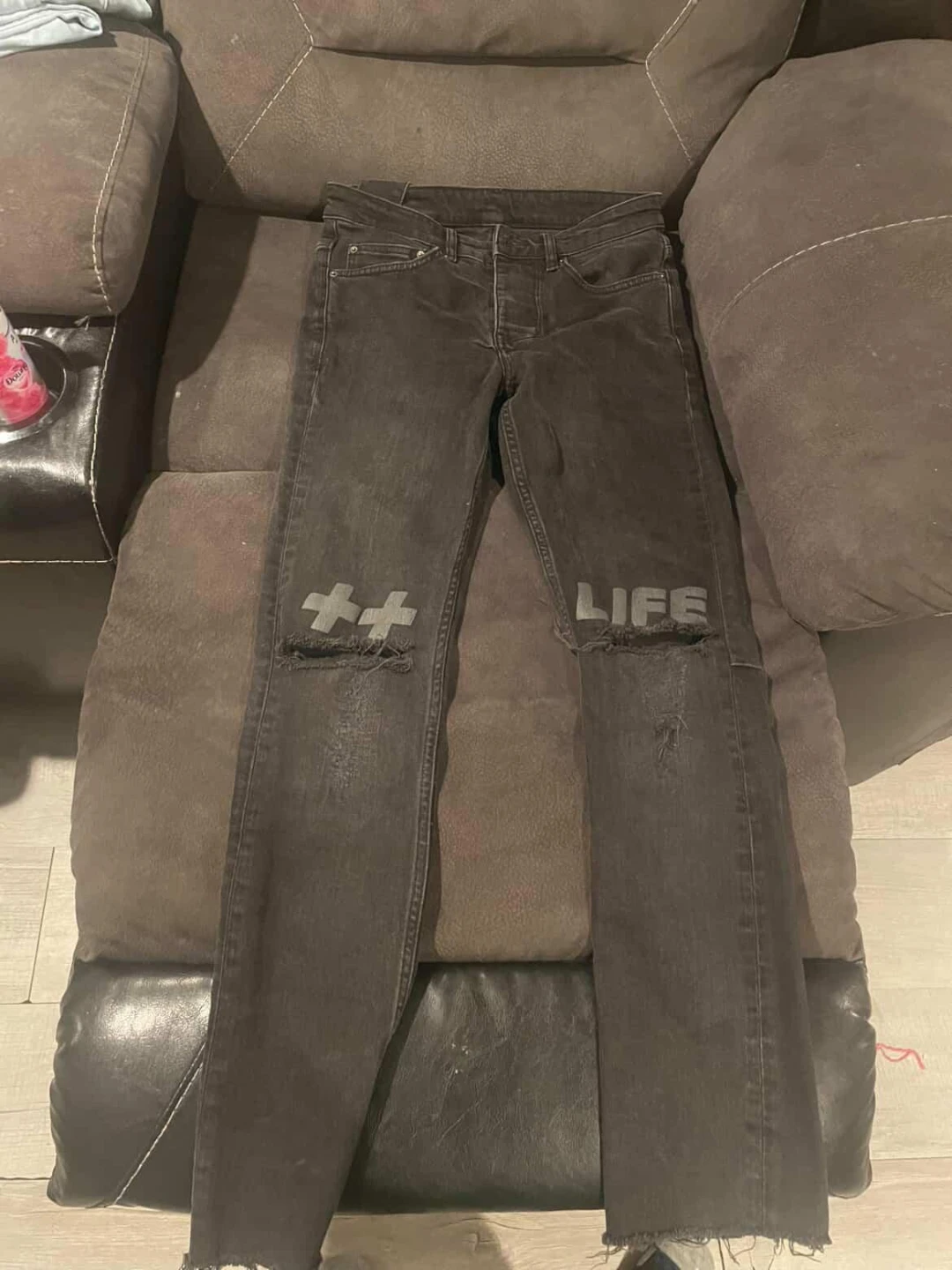 Ksubi Distressed Black Denim Jeans Size 28