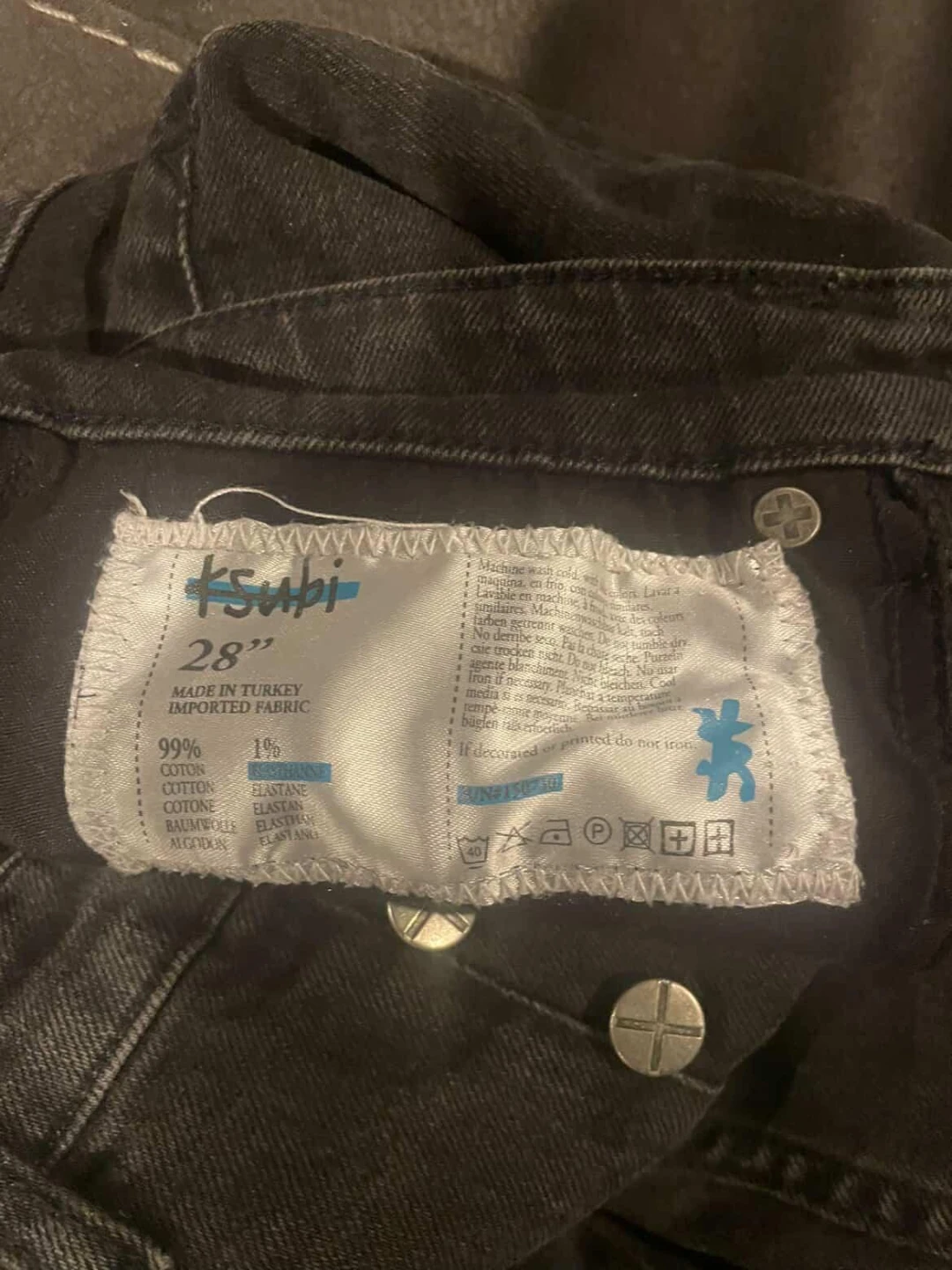 Ksubi Distressed Black Denim Jeans Size 28 - photo 4