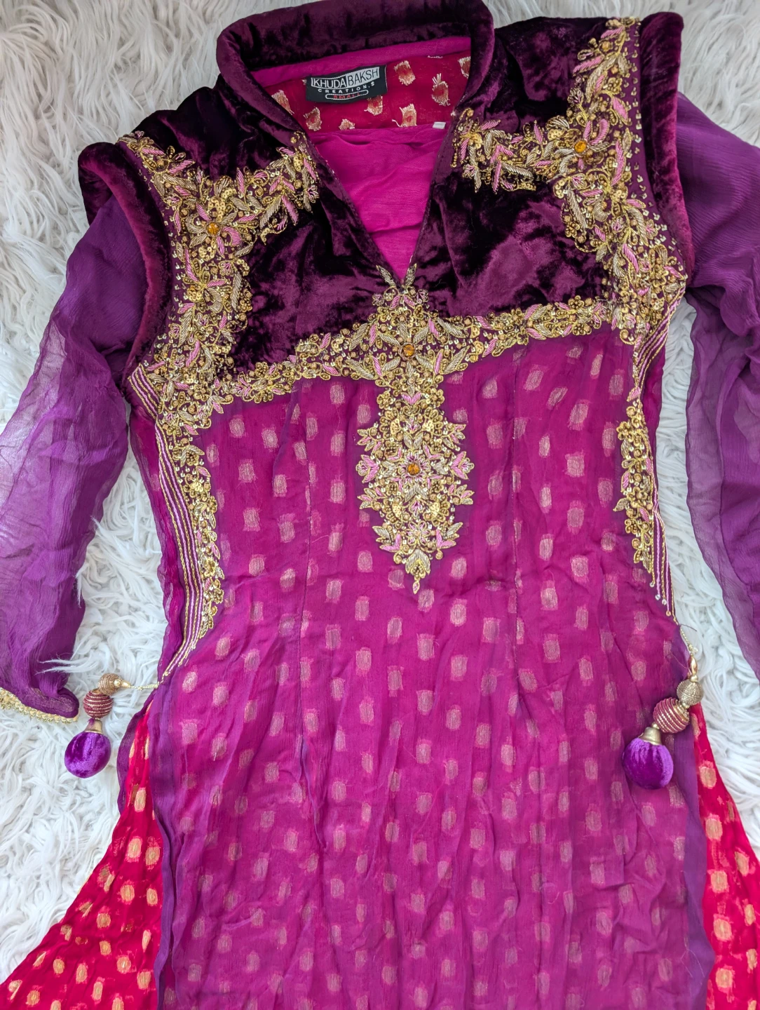 Designer dress with Palazzo and velvet accents - photo 3