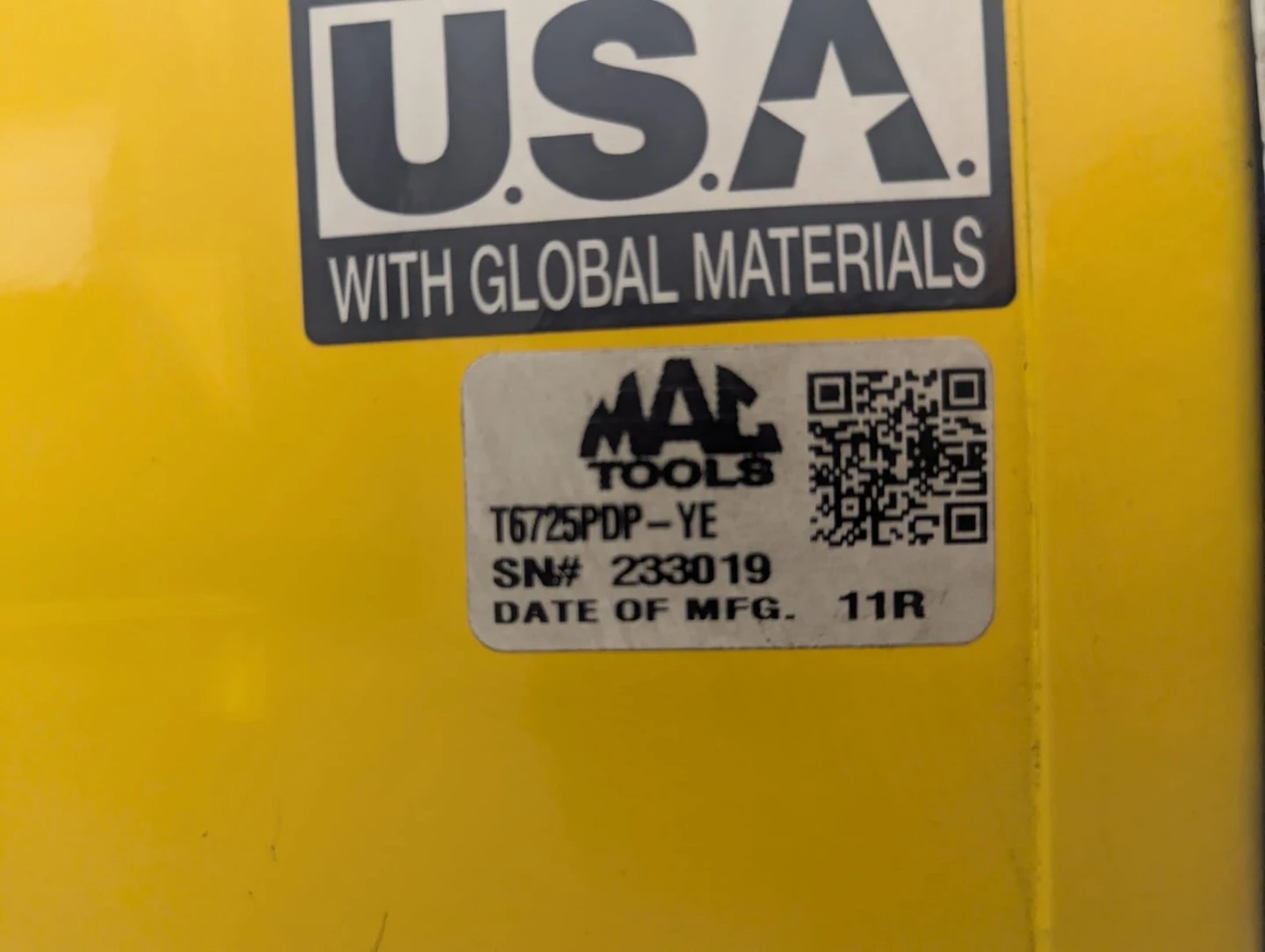 MAC Tools T6725PDP-YE Yellow Tech Toolbox