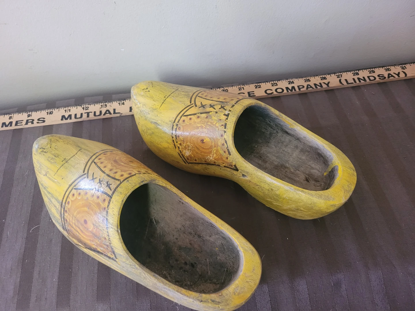 Yellow Wooden Clogs Decorative Shoes Klompen